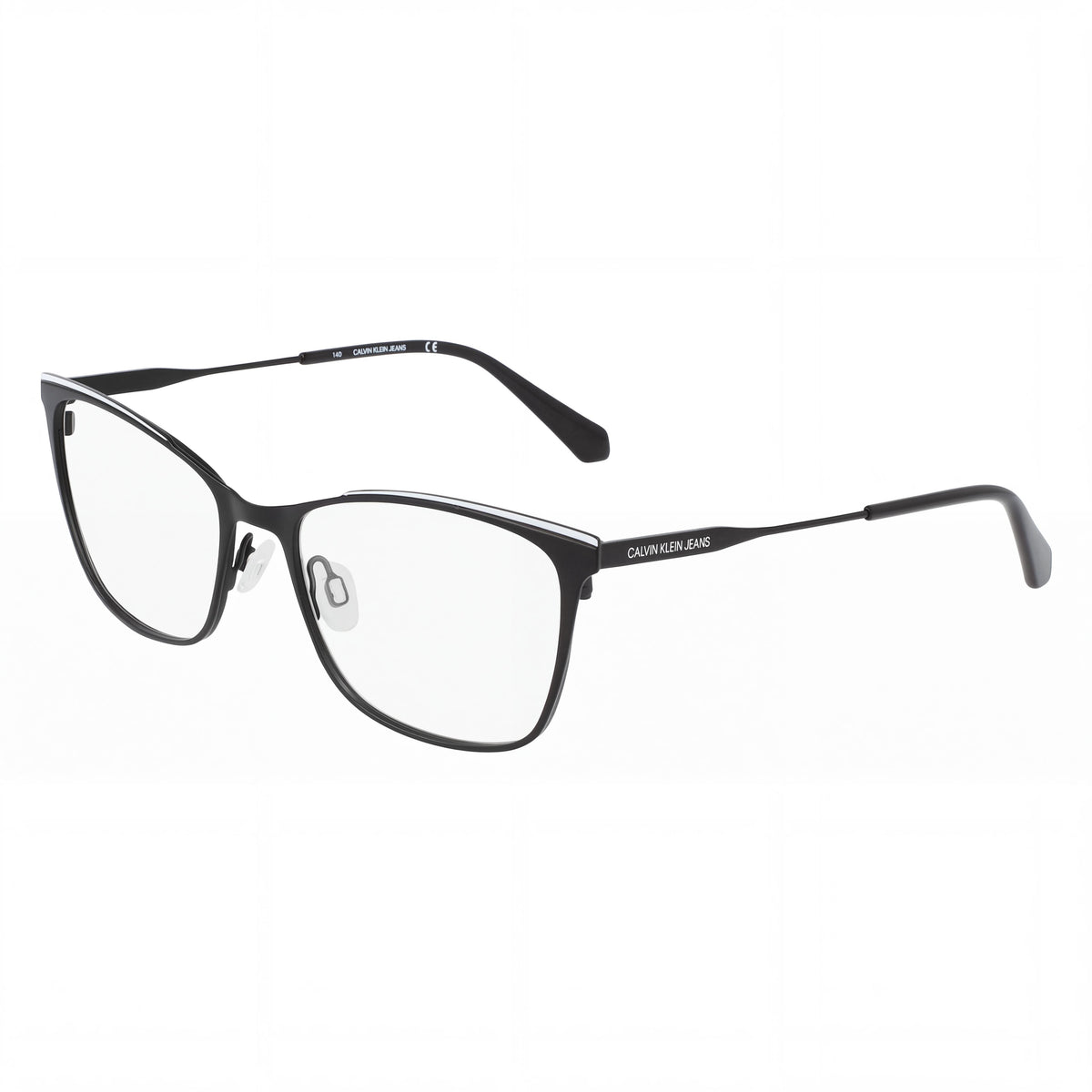 Calvin Klein Jeans Ckj21207 Unisex Metal Frame Eyewear in Black White, Non-Polarised, 53mm, Photo 1