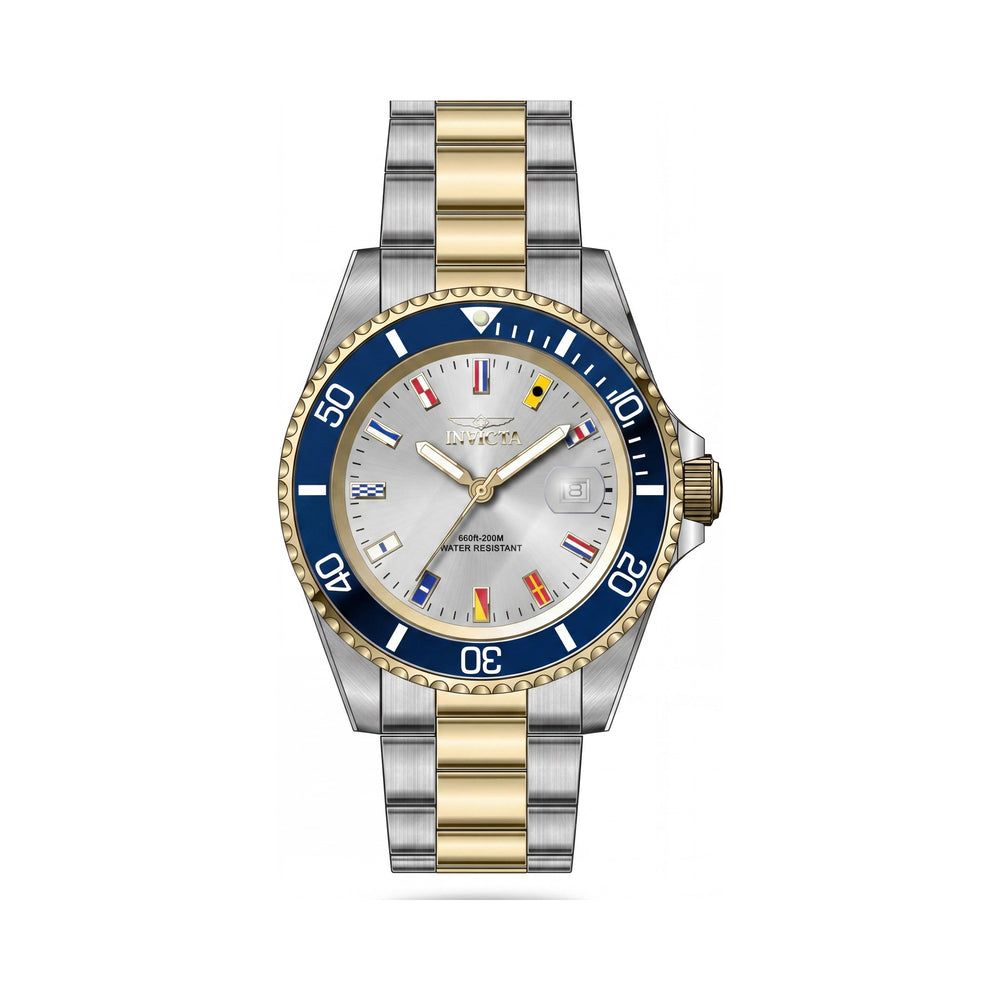 Invicta Pro Diver 49887 Men's Quartz Watch, 40mm Stainless Steel Case, Silver Dial, Stainless Steel Bracelet