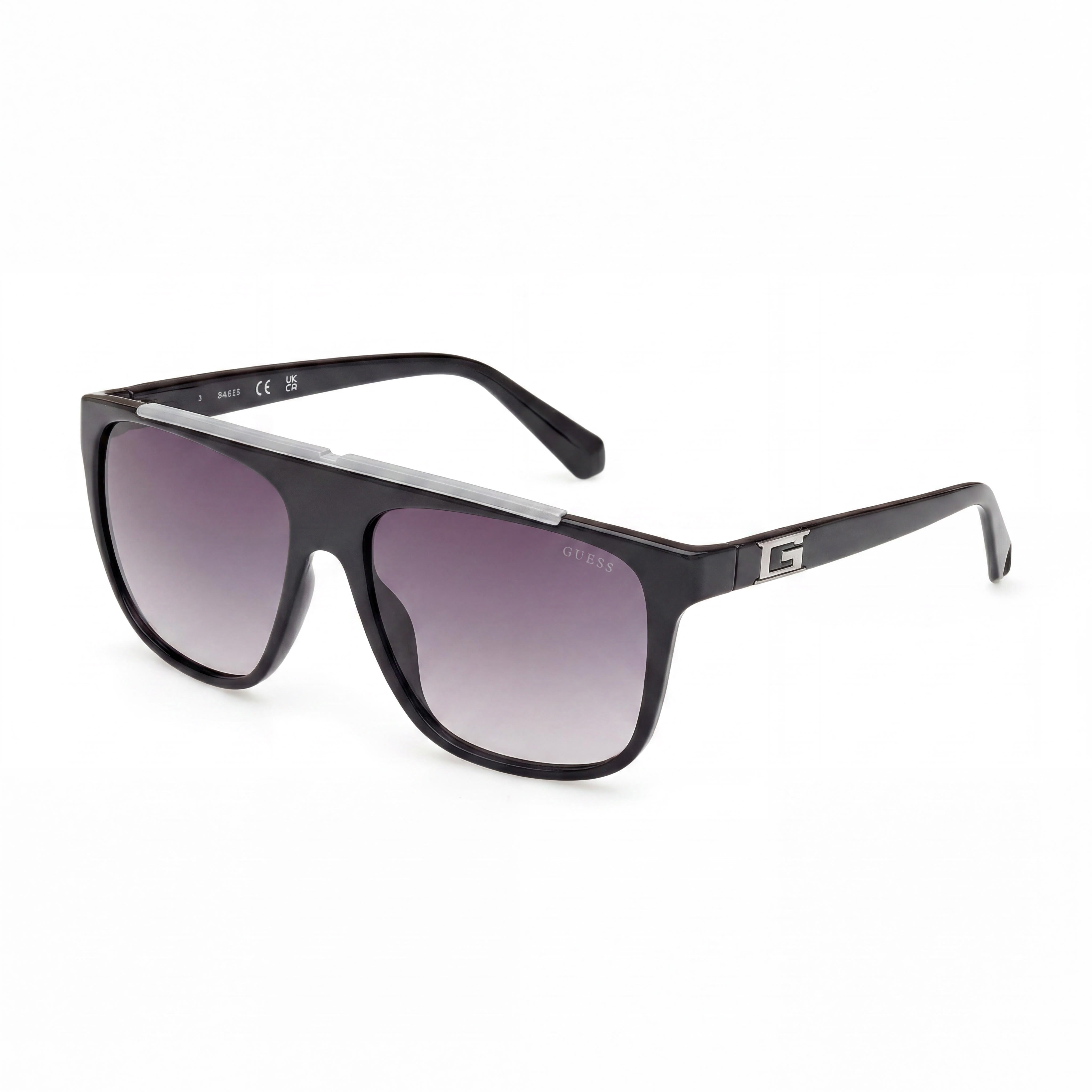 GUESS Men's Aviator Sunglasses Crystal Frame Gradient Smoke Lenses UV Protection 58mm, Photo 1