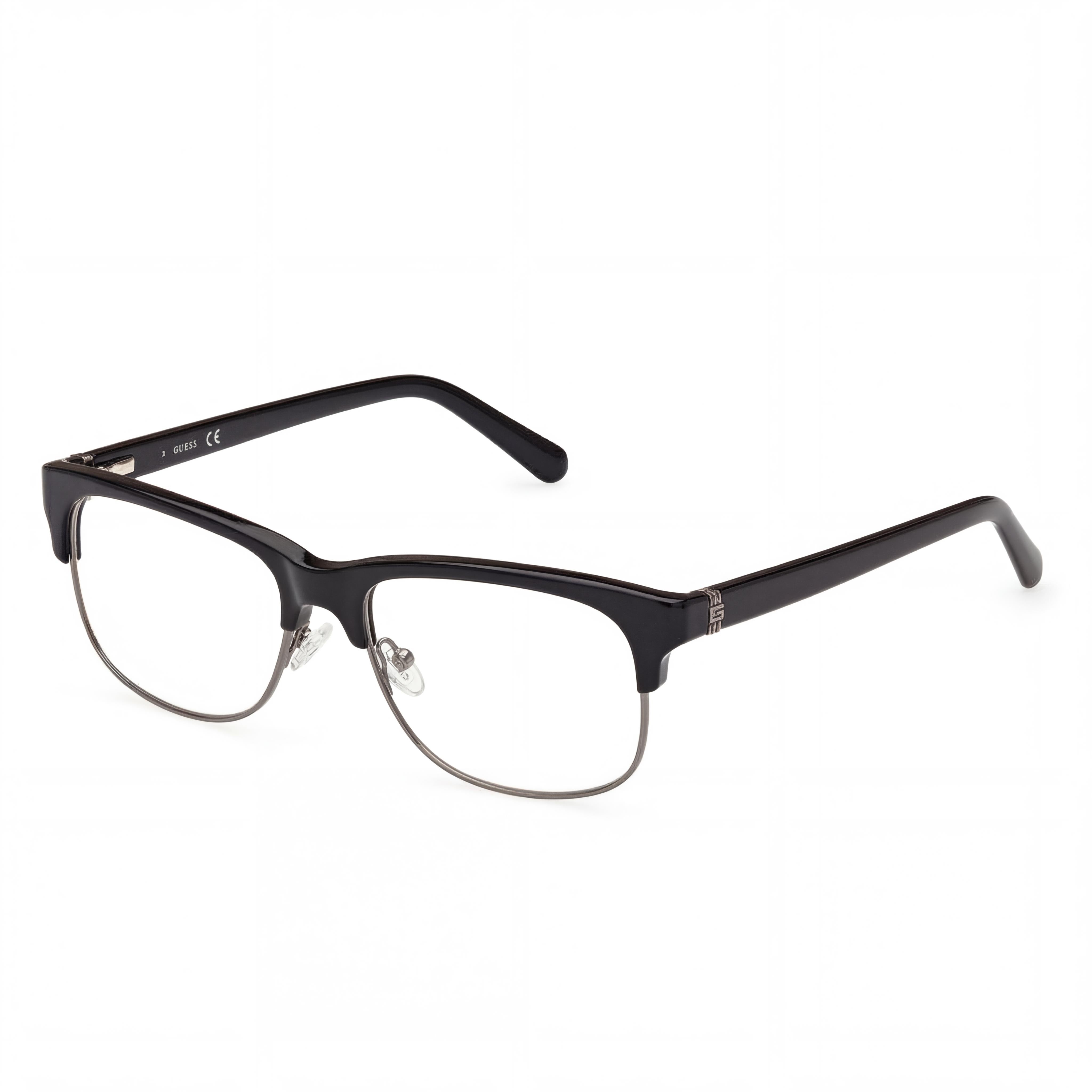 GUESS Modern Women's Eyeglasses with Black Plastic Full-Rim Frame and Clear Lenses 55mm, Photo 1