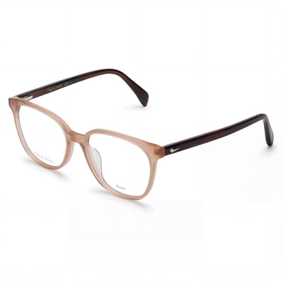 Gafas modernas para mujer Rag & Bone con montura de acetato marrón y lentes de policarbonato de 52 mm de ancho.