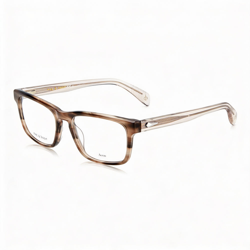 Gafas de acetato rag & bone Rnb7045 para hombre con montura de cuerno beige y lentes de cuerno beige de 54 mm