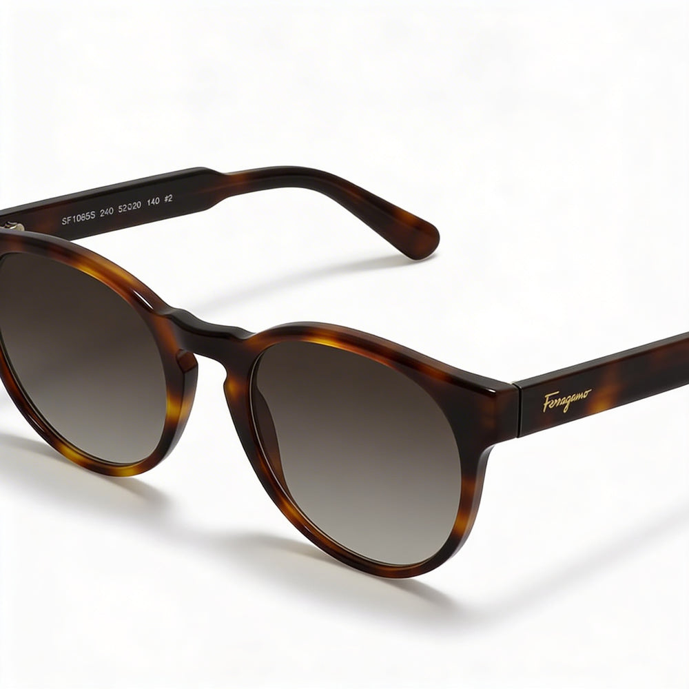Gafas de sol Salvatore Ferragamo clásicas para mujer, de plástico carey marrón, degradadas, no polarizadas, 100 % protección UV, 52 mm