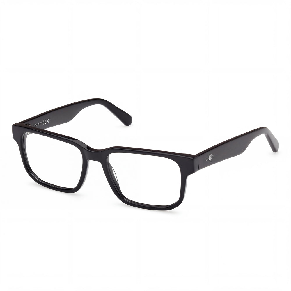 GANT Gafas Clásicas Unisex para Hombre y Mujer, Montura Negra Brillante, Lentes de Policarbonato 53-17-145