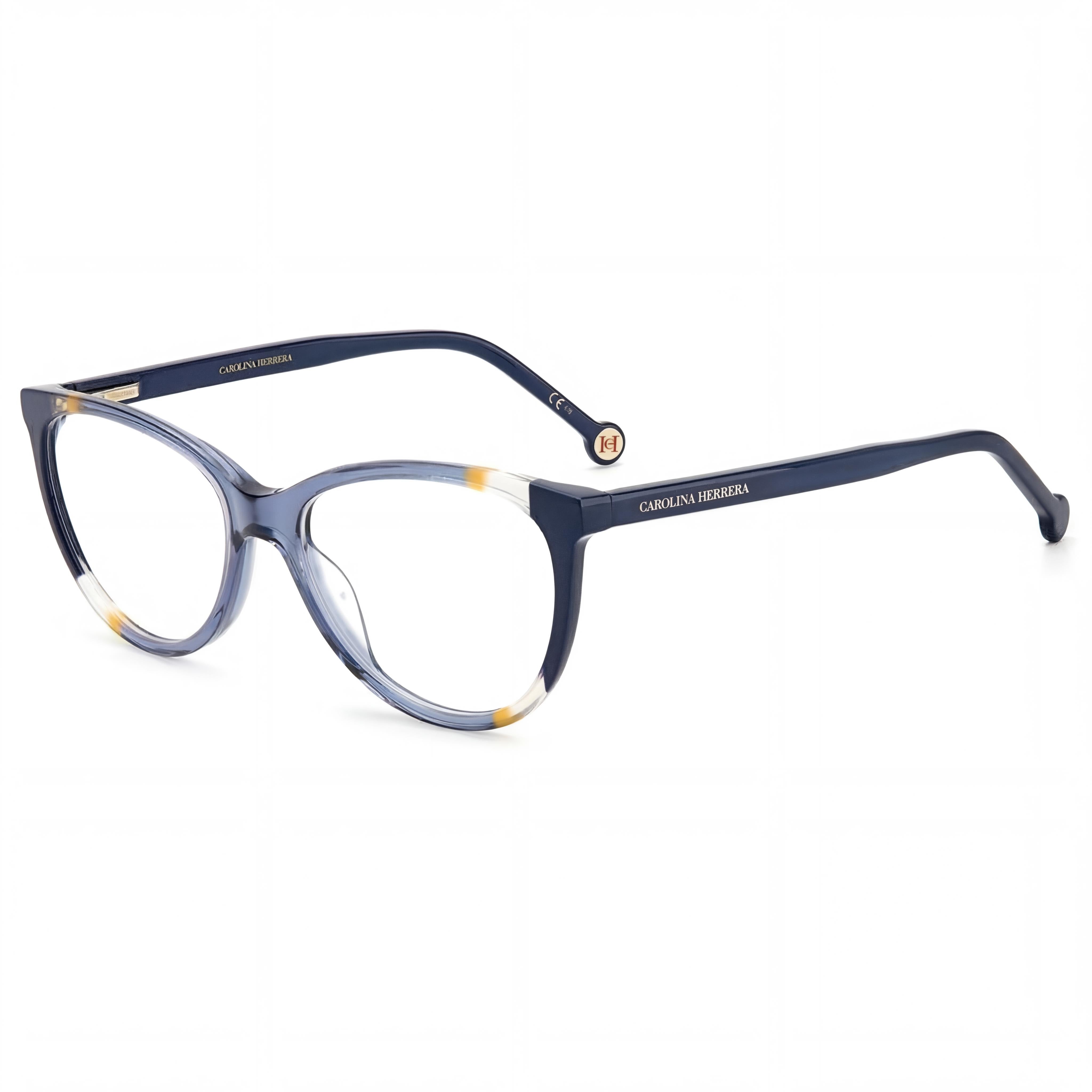 Carolina Herrera CH 0064 Gafas ópticas de acetato azul y naranja para mujer con , tamaño 55-16-145 mm, Photo 1