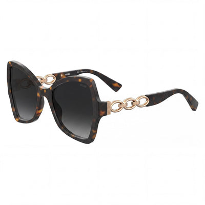 Moschino Women's Casual Havana Plastic Frame Blue Shaded Lenses UV Protection Sunglasses 54-19-140mm