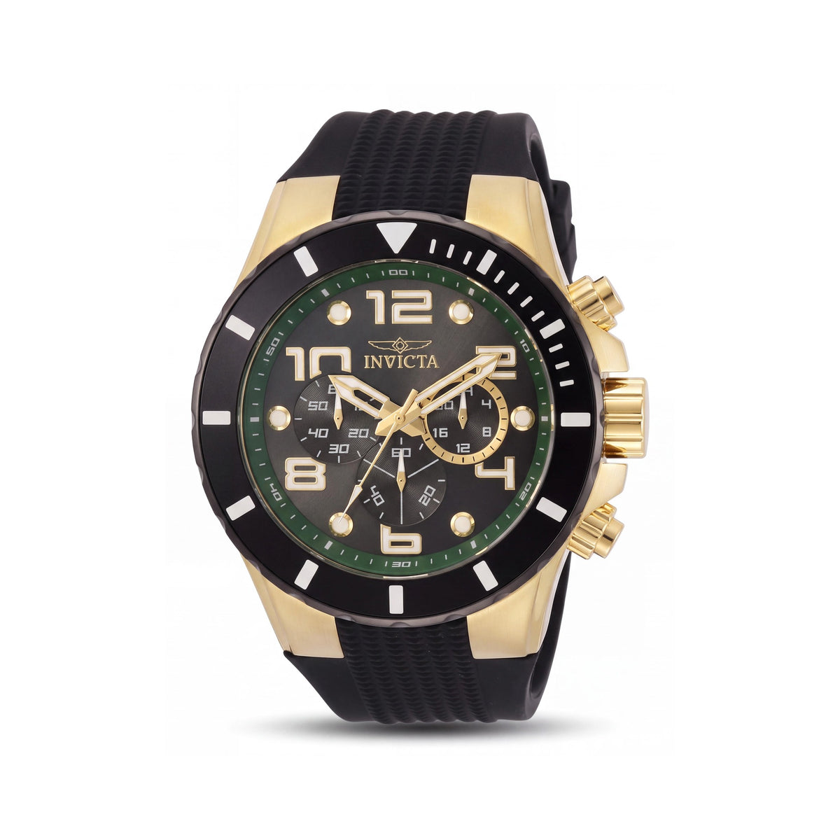 Reloj Invicta para hombre Pro Diver cronógrafo, acero inoxidable tono oro amarillo, poliuretano negro 50 mm, Photo 1