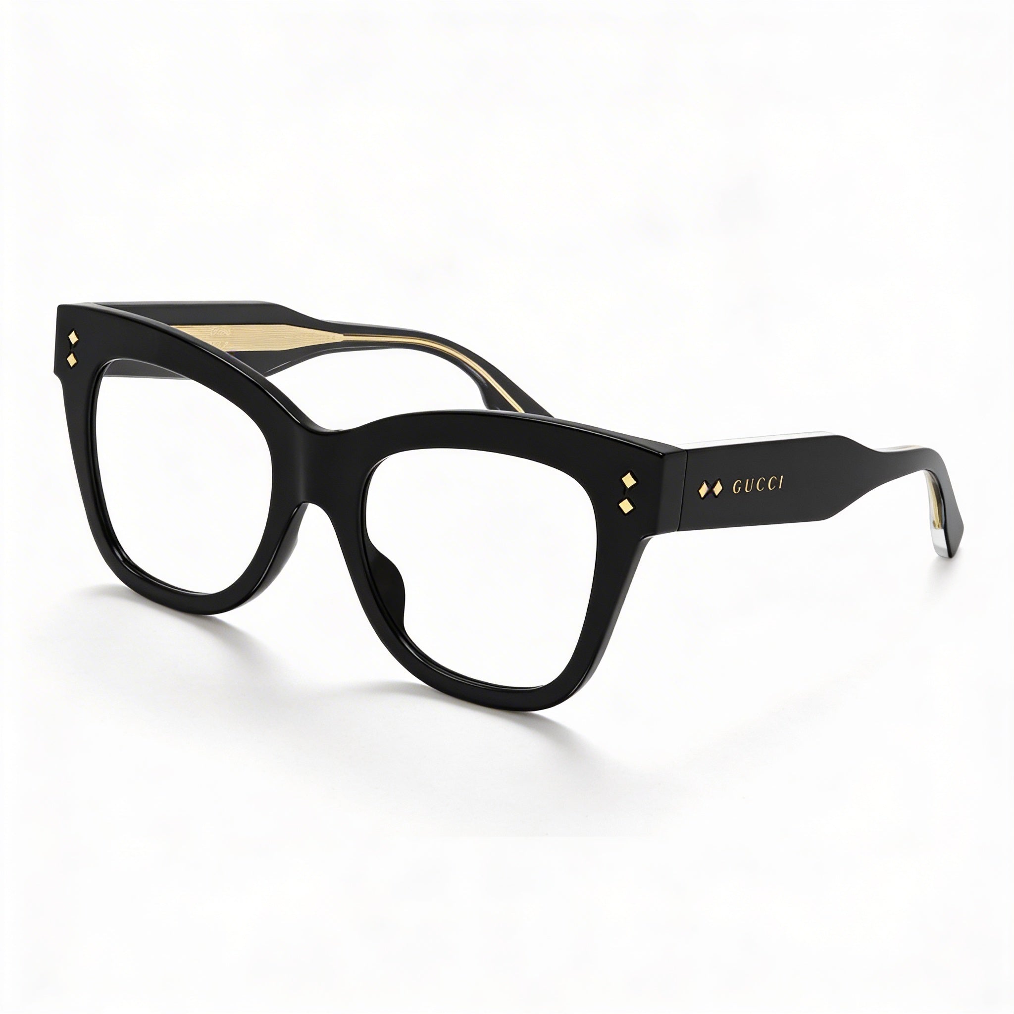 Gucci Gg1082o-001 Women's Black Acetate Cat Eye Full Rim Non- Eyeglasses Frame, 50mm Lens Width, Photo 1