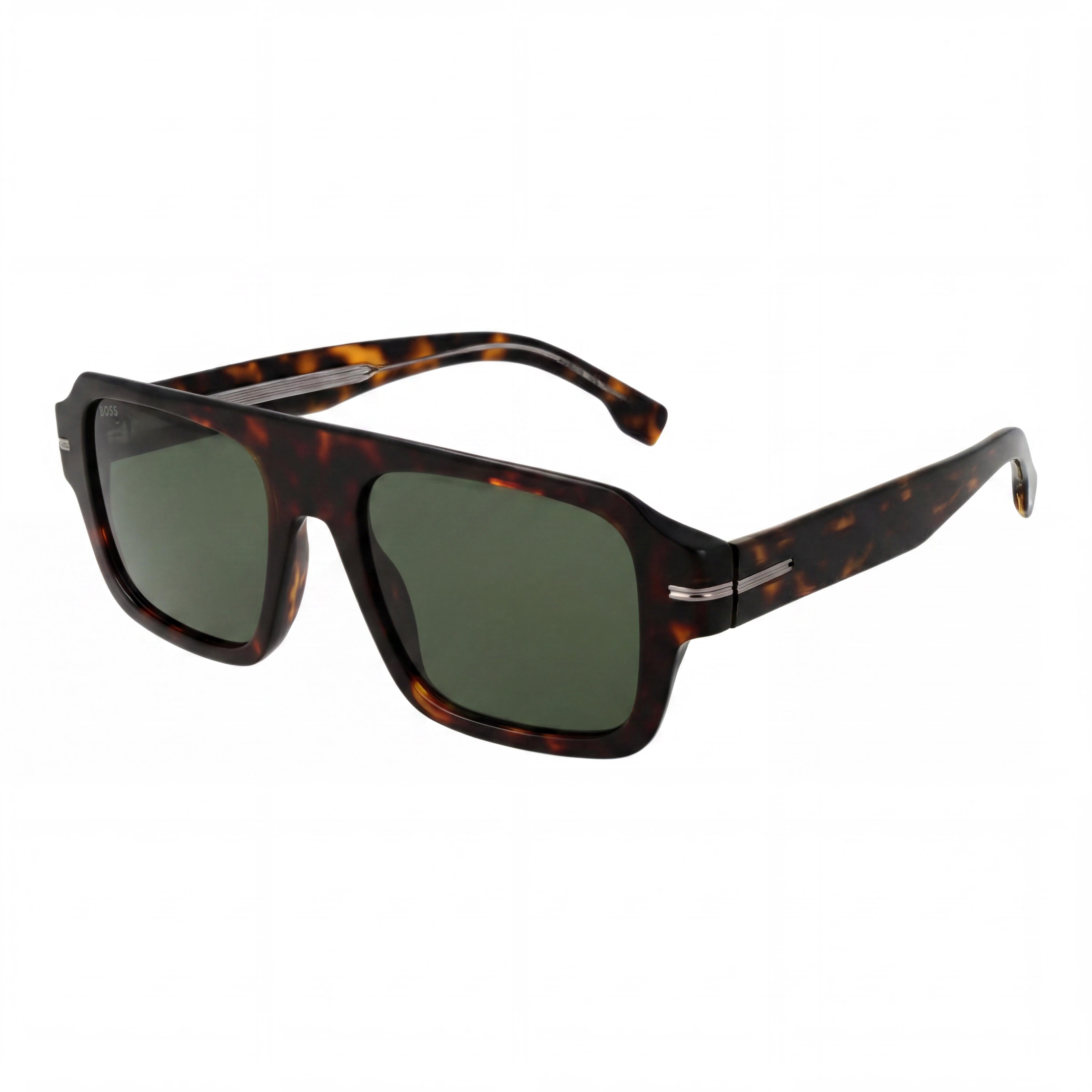 Gafas de sol rectangulares Hugo Boss 1595/S Style & Expression para hombre, Habana Verde, aceite ecológico, sin polarizar, protección UV, 53-19-145mm, Photo 1