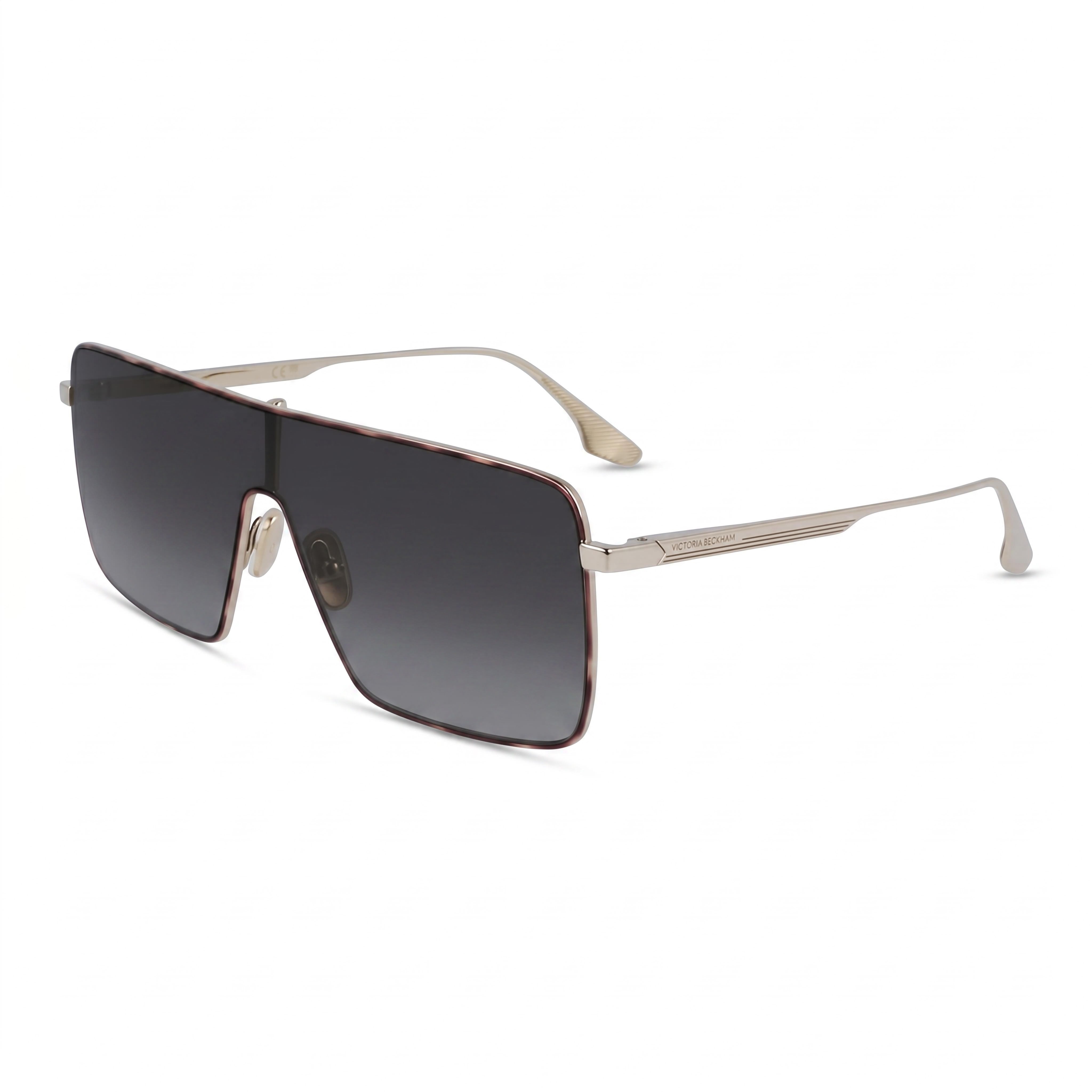 Gafas de sol Victoria Beckham Modern VB238S unisex de metal dorado ahumado con protección UV de 58 mm, Photo 1