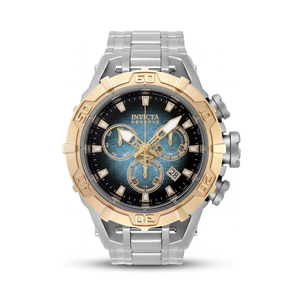 Invicta Reserve Ocean Warrior 47852 Reloj Cronógrafo de Cuarzo de Acero Inoxidable Plateado con Brazalete y Esfera Azul Unisex 54 mm