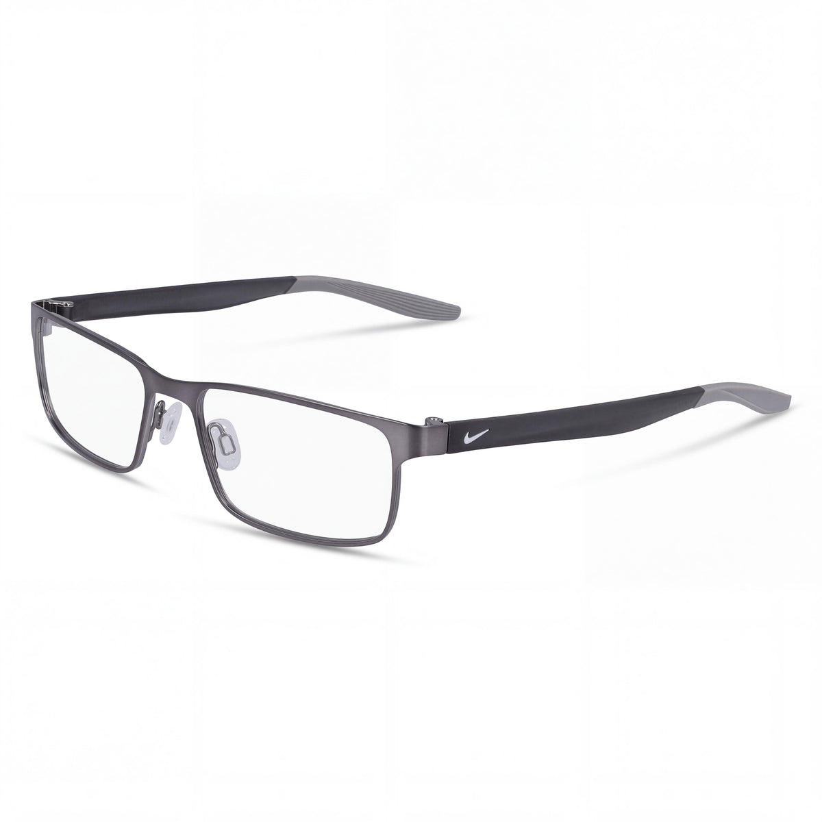 Nike 8131 Unisex Full Rim Rectangular Acetate Eyeglasses 53mm - Brushed Gunmetal Wolf Grey, Photo 1