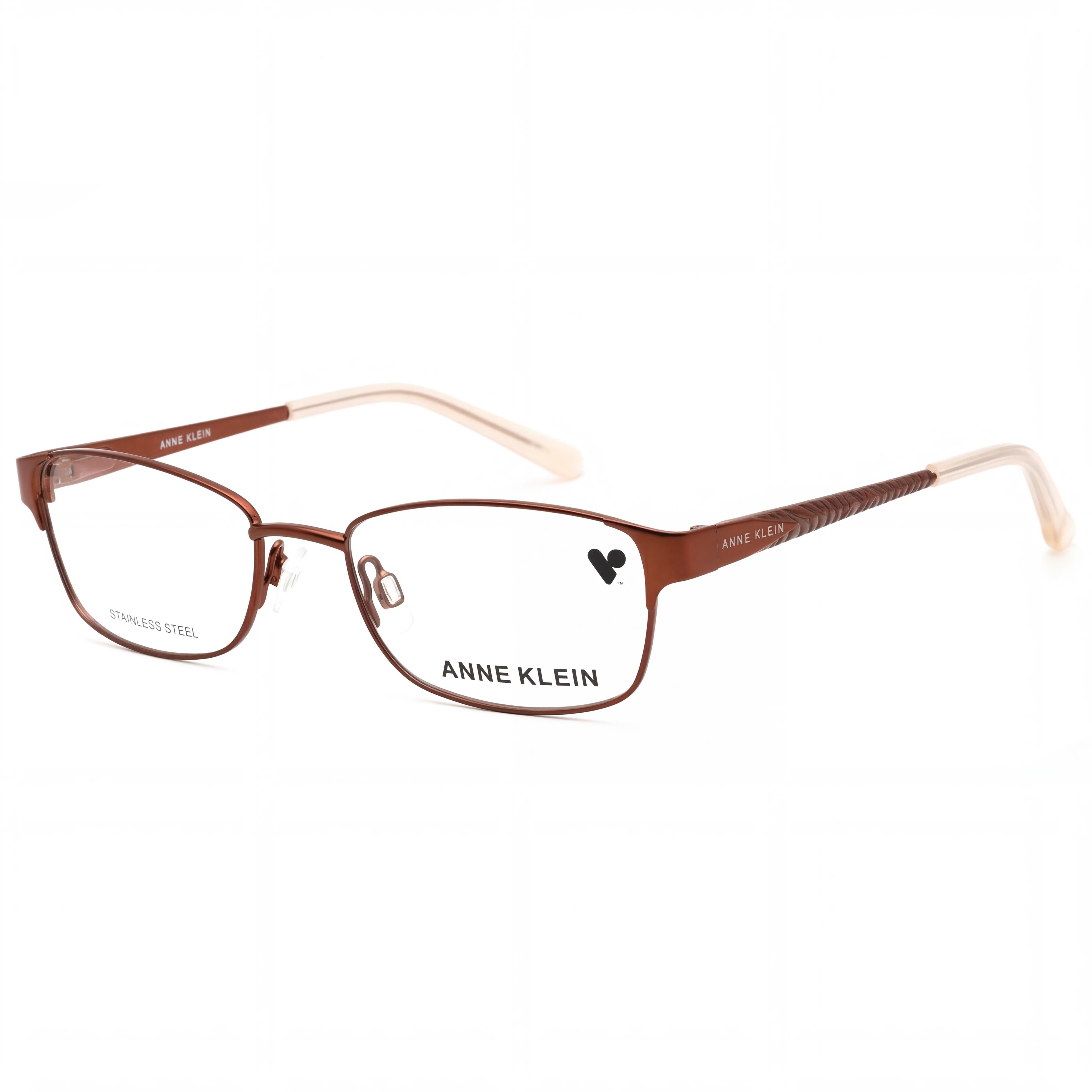 Anteojos Anne Klein Ak 5048 con montura metálica graduada para mujer, color moca y lentes transparentes, 49-17-135, Photo 1