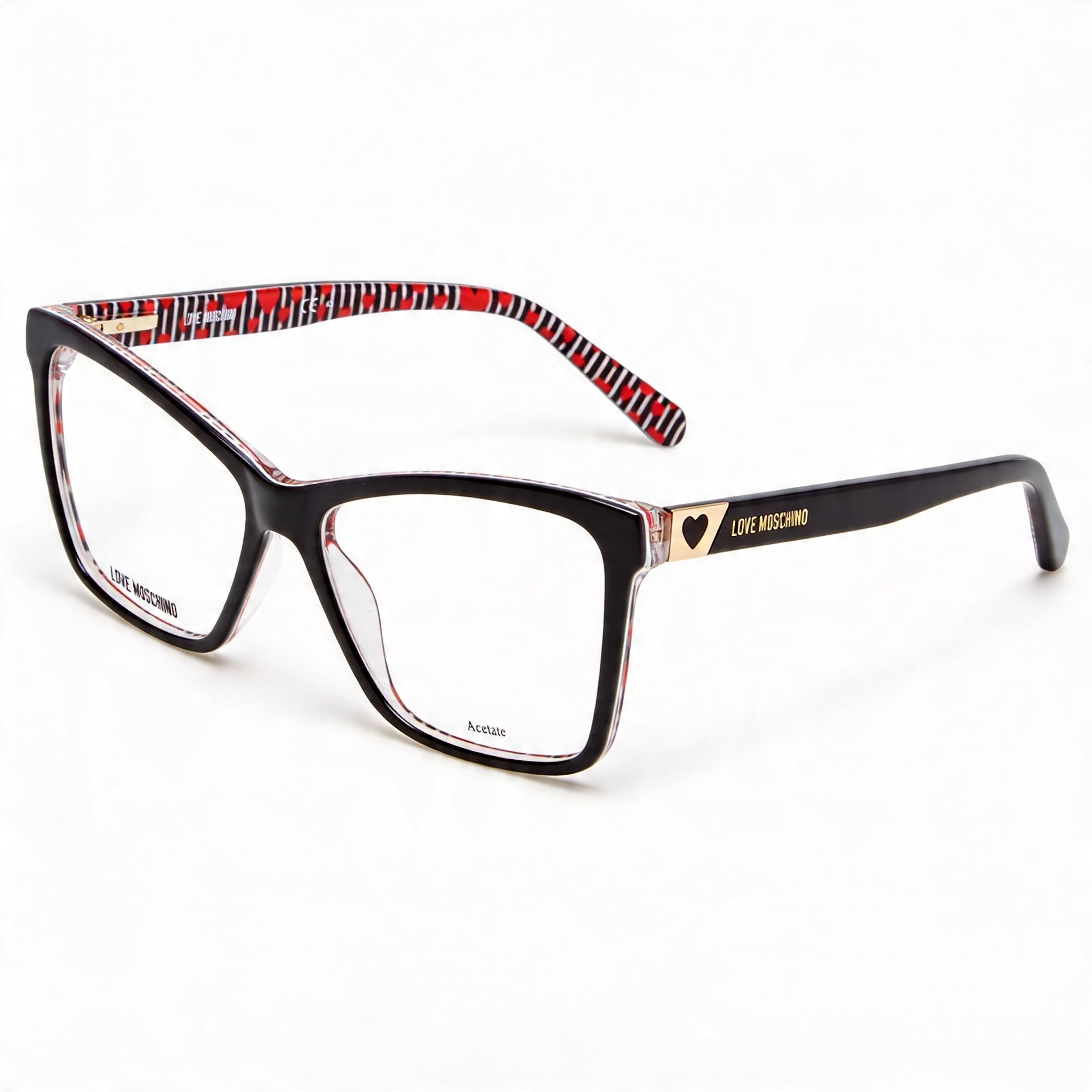 Love Moschino Modern Women's Eyewear: Black Acetate Frames, Polycarbonate Lenses, 54mm Lens Width, Photo 1