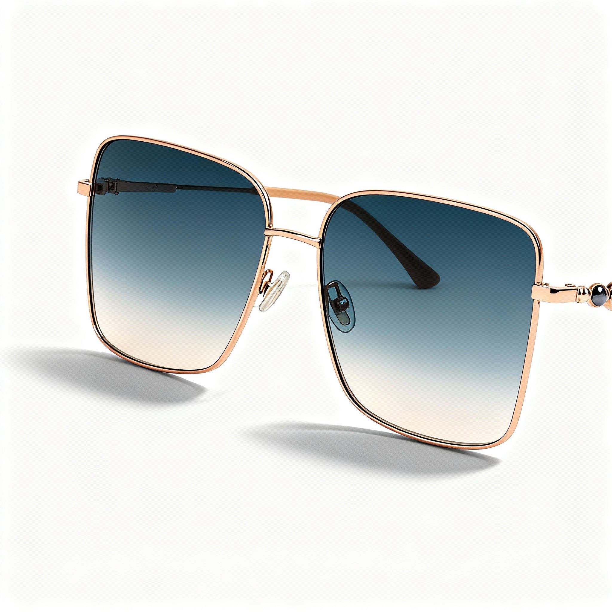 JIMMY CHOO Hester/S Women's Gold Nude Stainless Steel Square Sunglasses with Grey Gradient Lenses 59mm