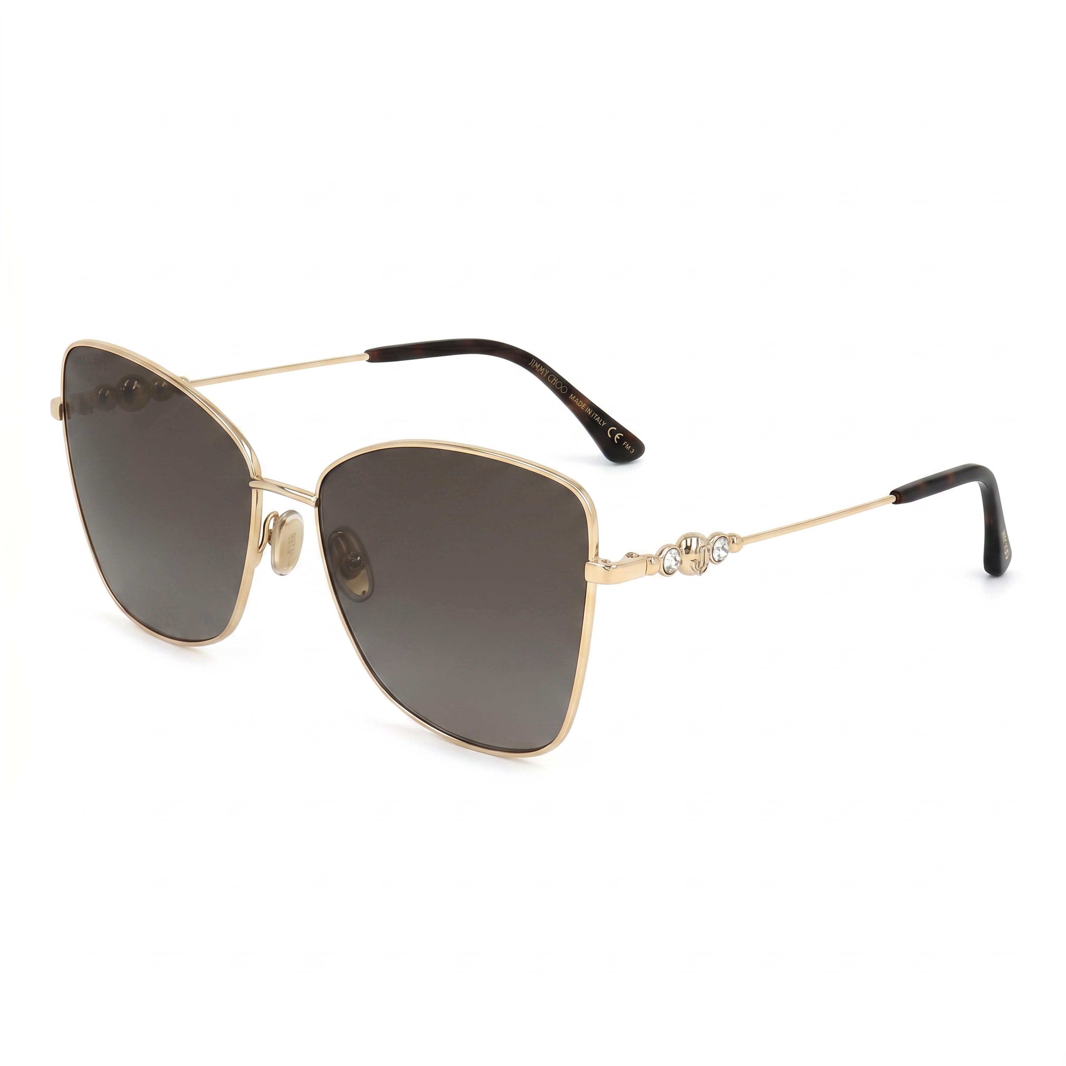 Gafas de sol Jimmy Choo Classic para mujer, montura de acetato en oro rosa, lentes de policarbonato con protección UV, 7-1-4, Photo 1