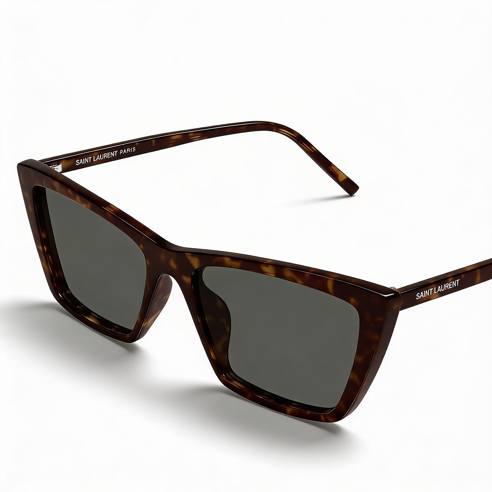 Gafas de sol Saint Laurent para mujer, color gris habana, con montura beige, lentes plateadas polarizadas y protección UV, 54 mm, Photo 1