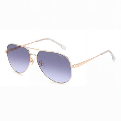 Carrera Casual Gafas de sol de acero inoxidable para mujer, dorado, azul, gris, celeste con lentes ahumados azules y protección UV 63-13-140