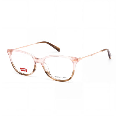 Gafas Levi's Vista LV 5021, montura de PMMA ECO rosa cuerno, lentes de demostración, ancho de lente 51 mm, puente 16 mm, patilla 140 mm