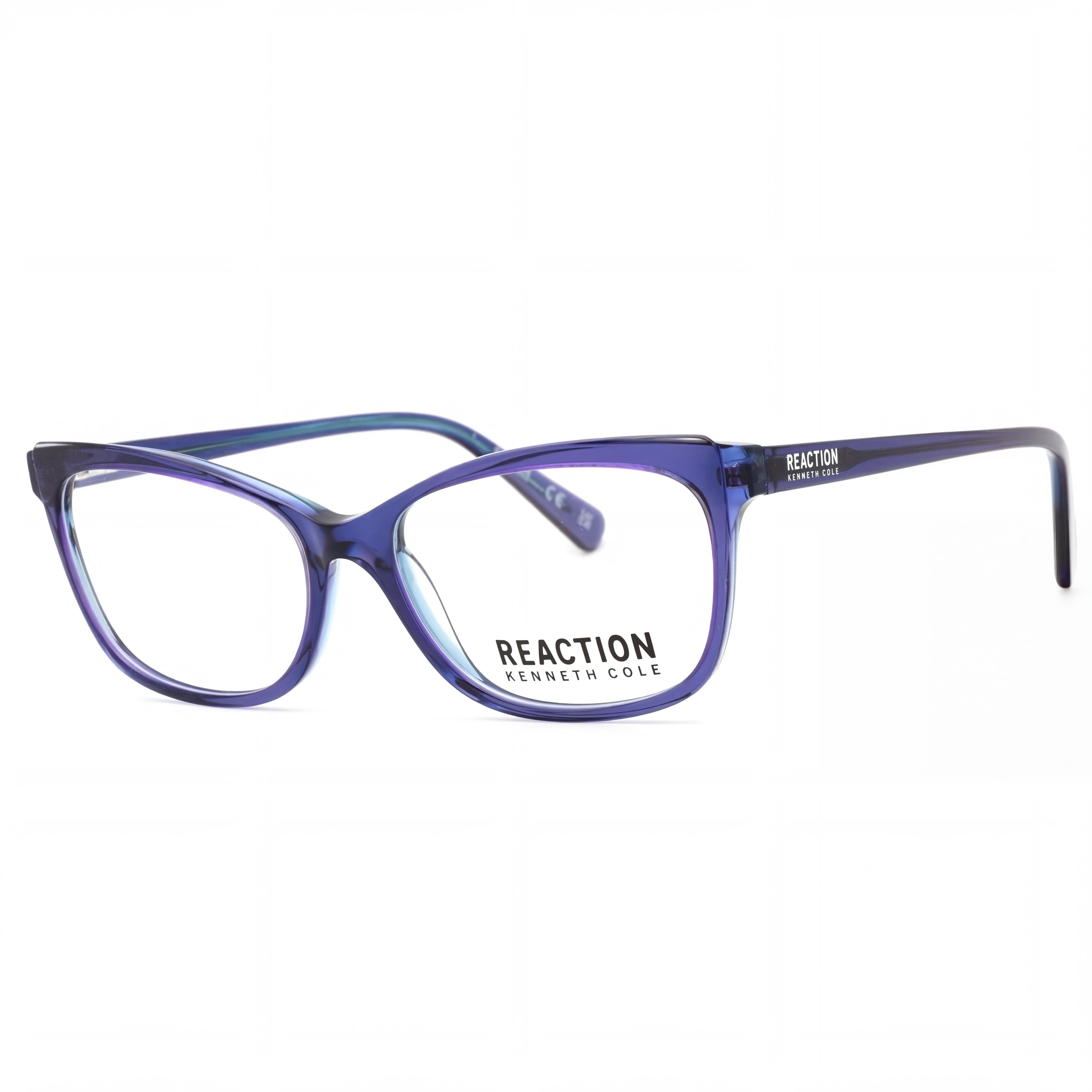 Gafas Kenneth Cole REACTION Kc0897 para hombre con montura de plástico azul y lentes de policarbonato transparente de 55 mm, Photo 1