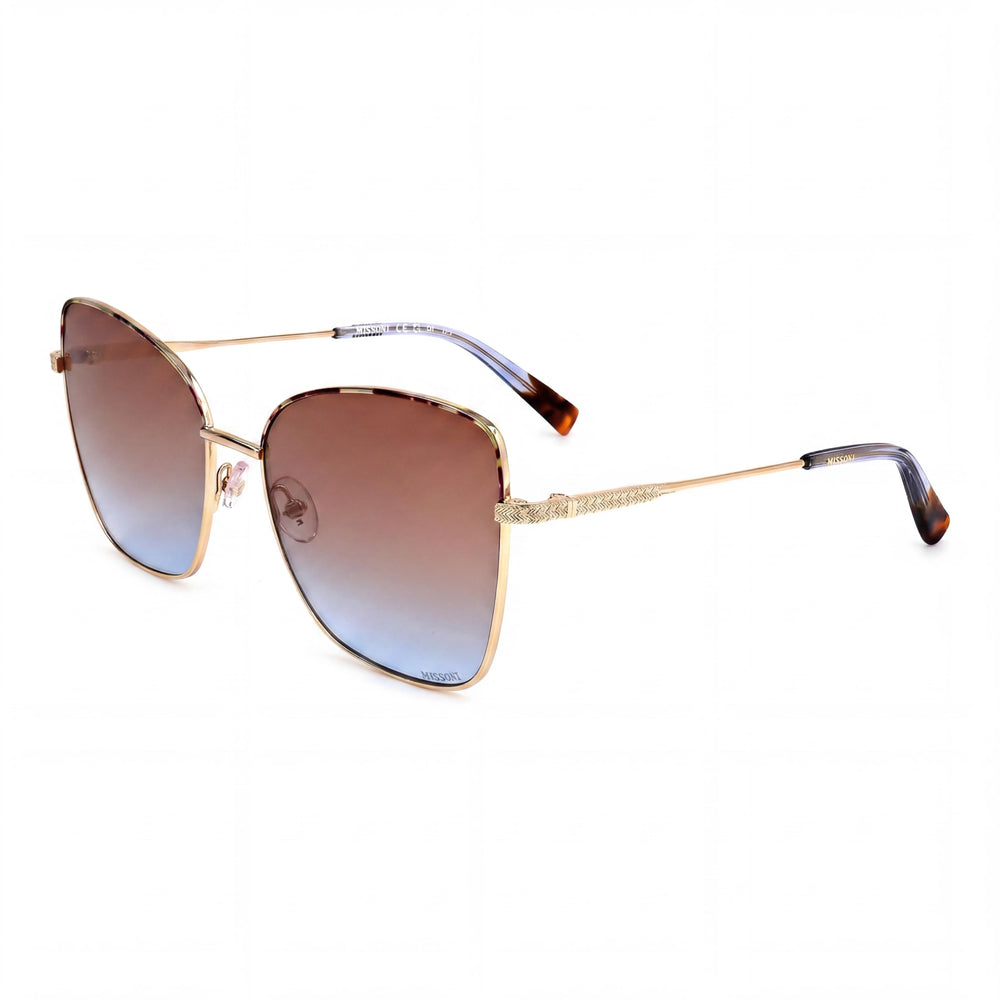 Gafas de sol Missoni Classic para mujer con montura de metal gris dorado y lentes de color gris oscuro de 59 mm con protección UV