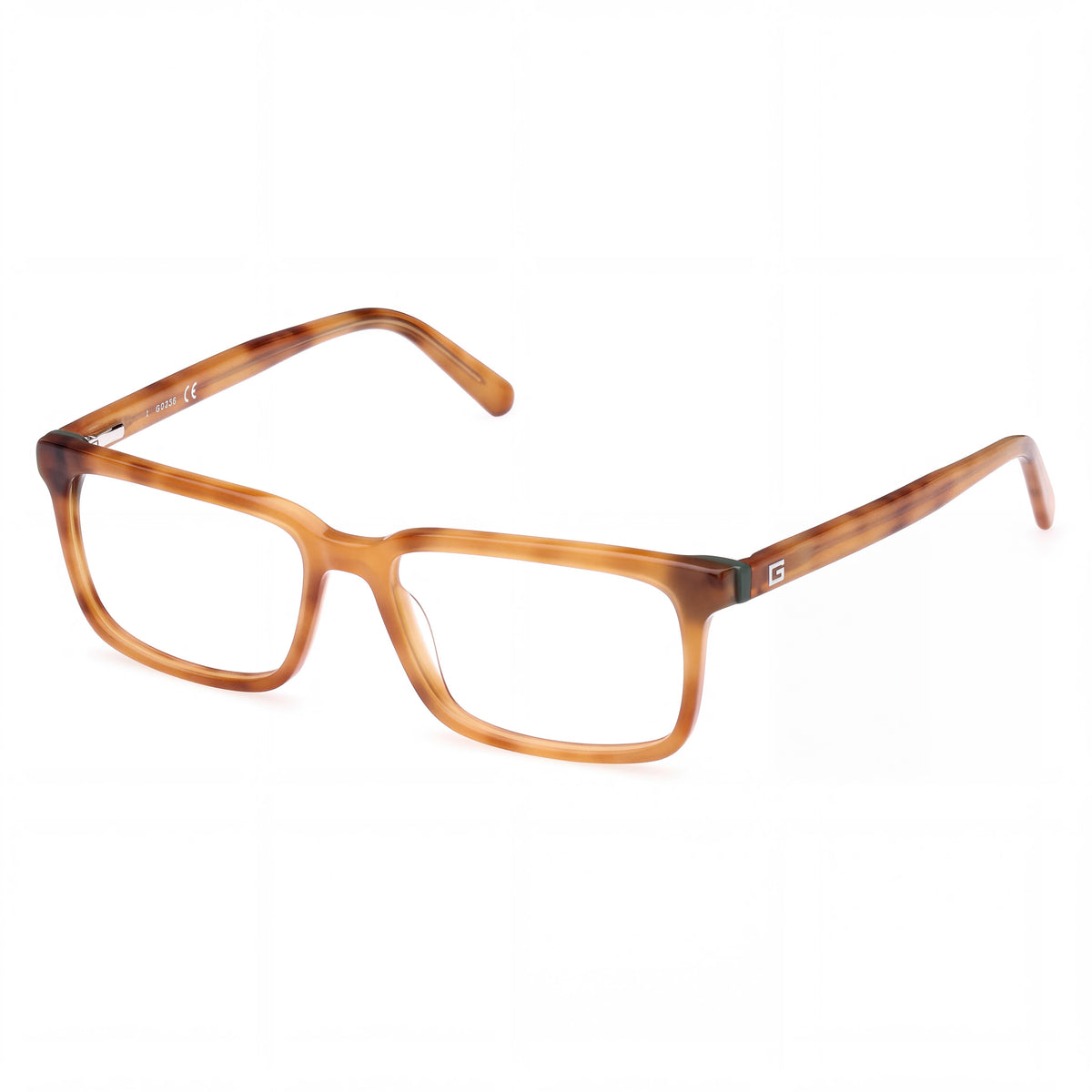 GUESS GU50068 Gafas Rectangulares de Plástico Havana Rubio para Mujer, Armazones de 52mm, Photo 1