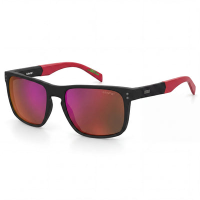 Levi's Casual Men's Matte Red and Black ECO POLYAMIDE Sunglasses Red Multi-layer 56mm