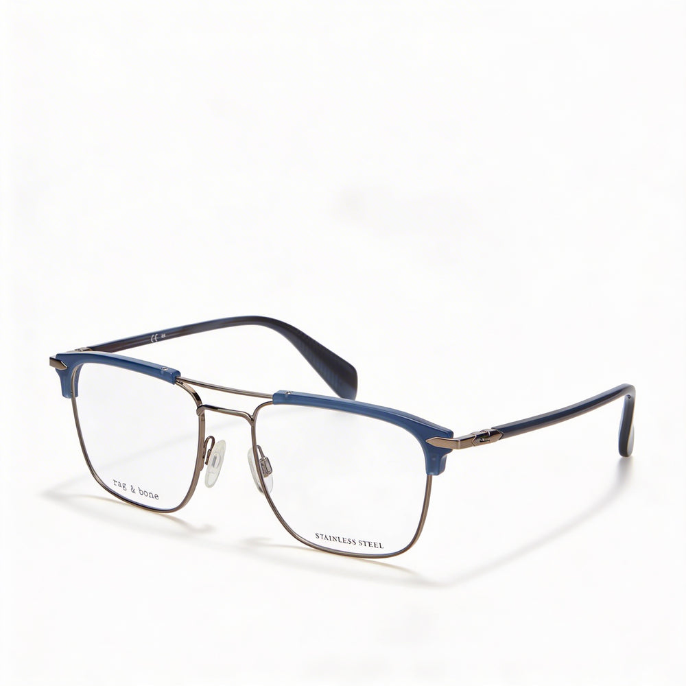 Gafas modernas para mujer Rag & Bone con montura de acero aleado en negro, 54 mm de ancho de lente
