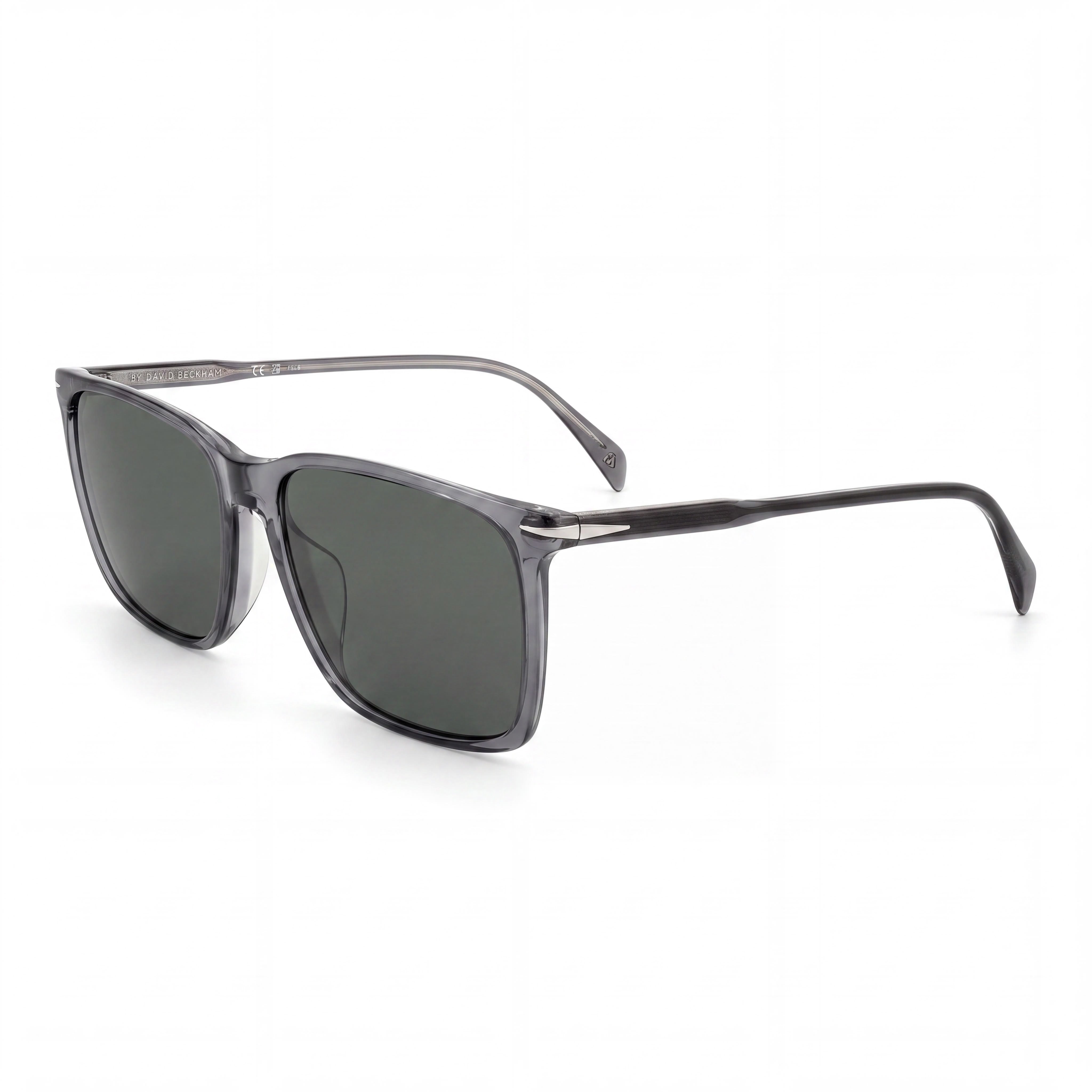David Beckham Gafas de sol casuales para hombre con montura de acetato de cristal gris claro y lentes grises 58-16-150, Photo 1
