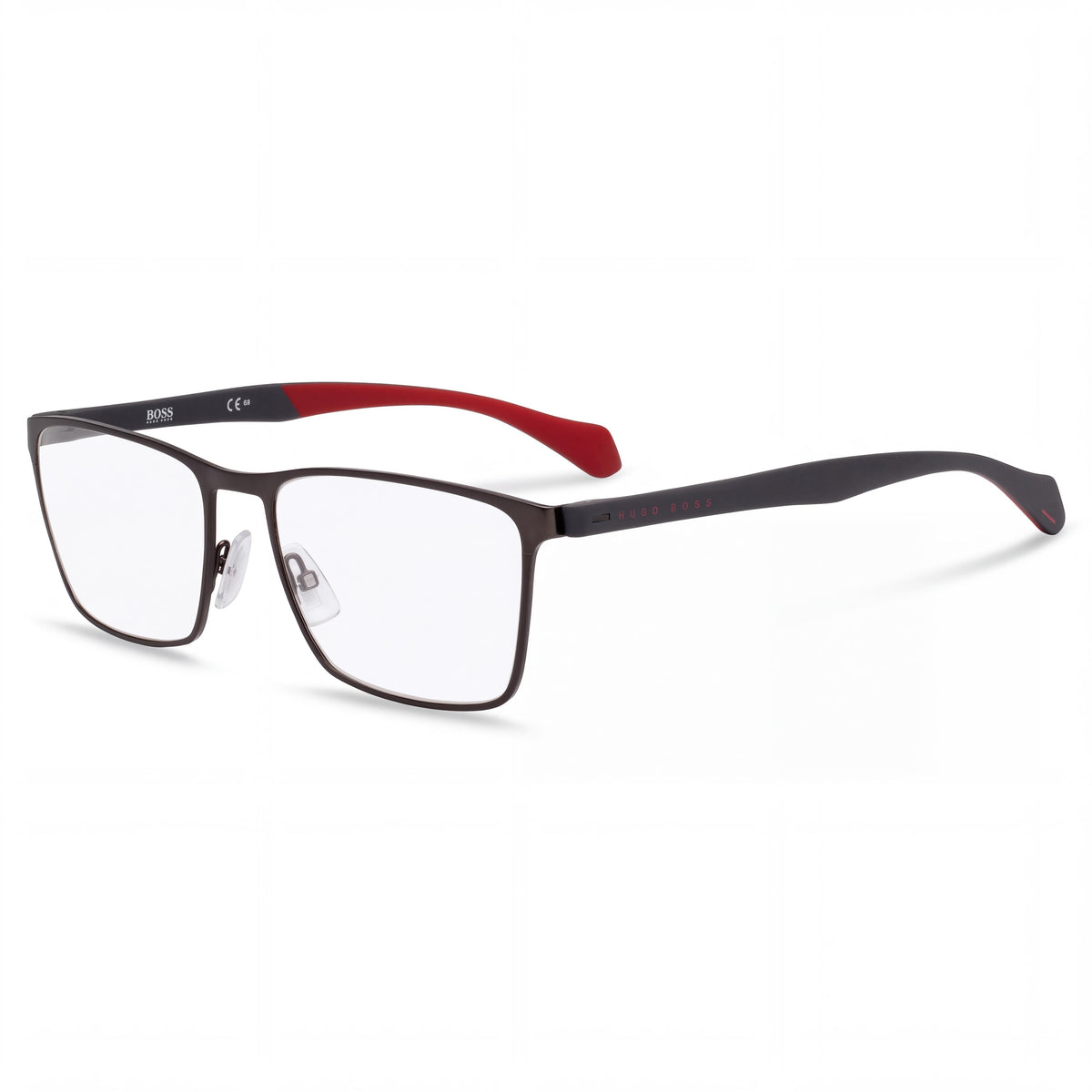 Hugo Boss Men's Boss 1079 Square Eyeglasses with Ruthenium Black Metal Frame and Black Lenses 58, Photo 1