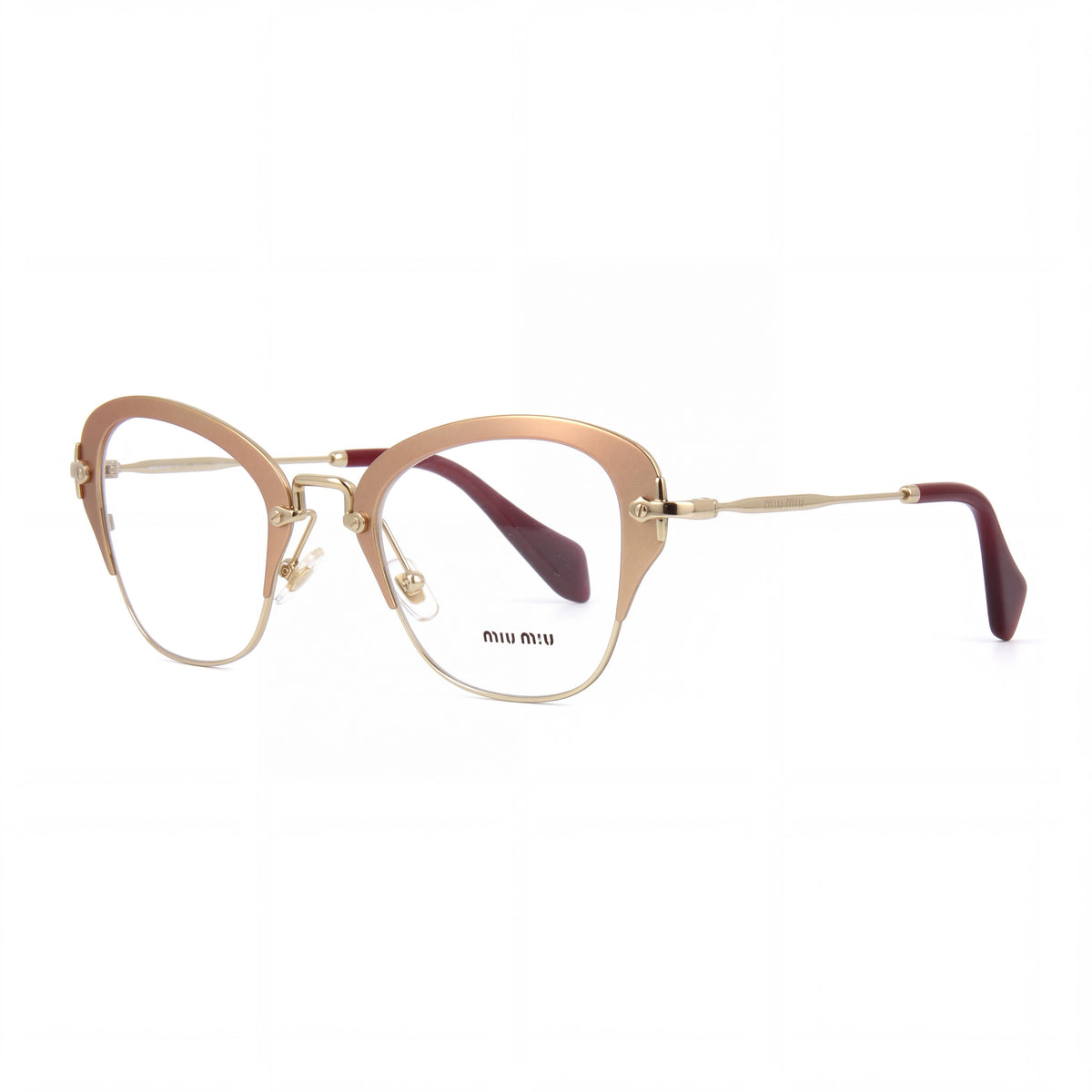 Miu Miu MU53OV Women's Matte Rose Composite Optical Frames with non- Demo Plastic Lenses 50mm, Photo 1