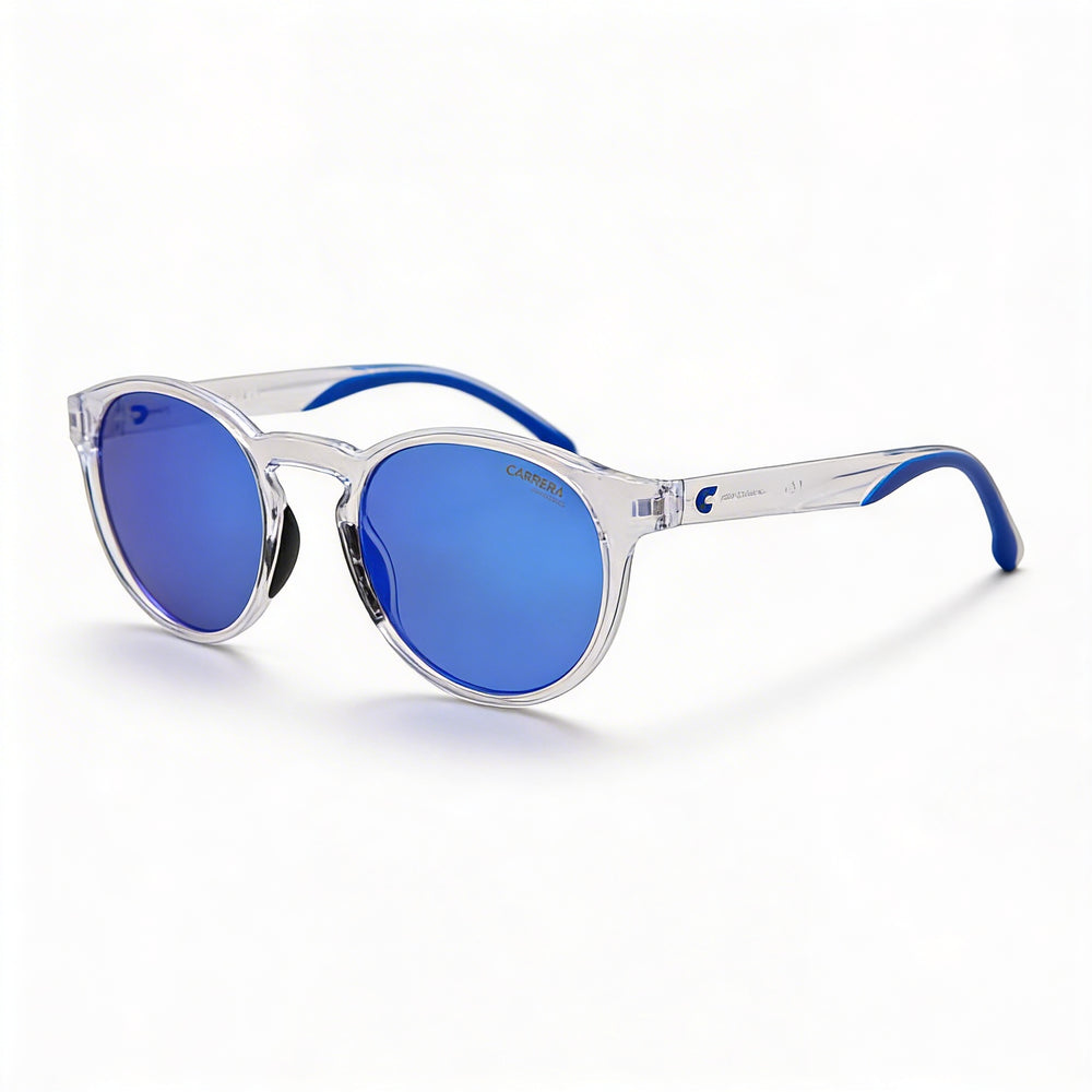 Carrera 8056/S Unisex Transparent White Propionate Frame Blue Multilayer Lenses 100% UV Protection 51mm