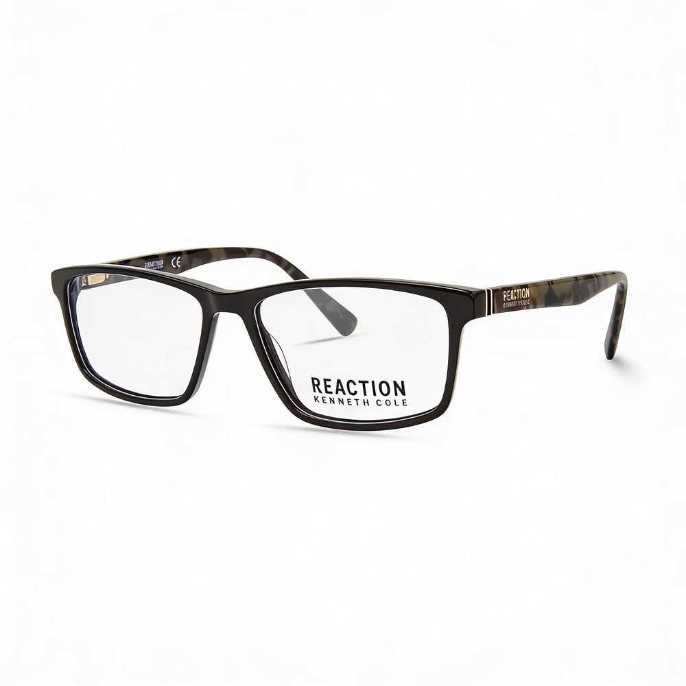 Kenneth Cole REACTION Kc0886 Men's Plastic Frame Polycarbonate Eyewear 55mm Shiny Black Havana