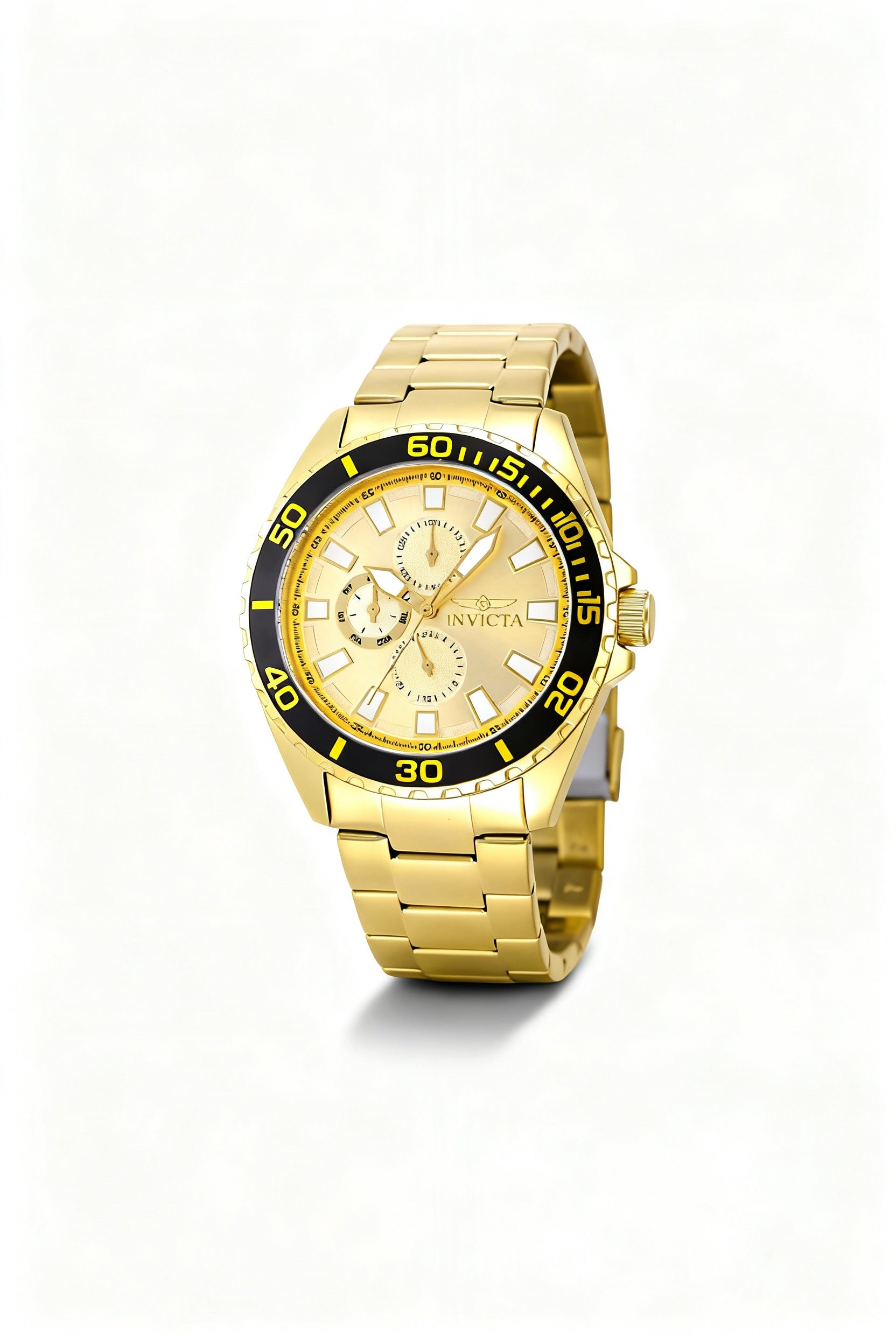 Invicta Pro Diver 47577 Unisex Gold-Tone Stainless Steel Chronograph Quartz Bracelet Watch 46mm