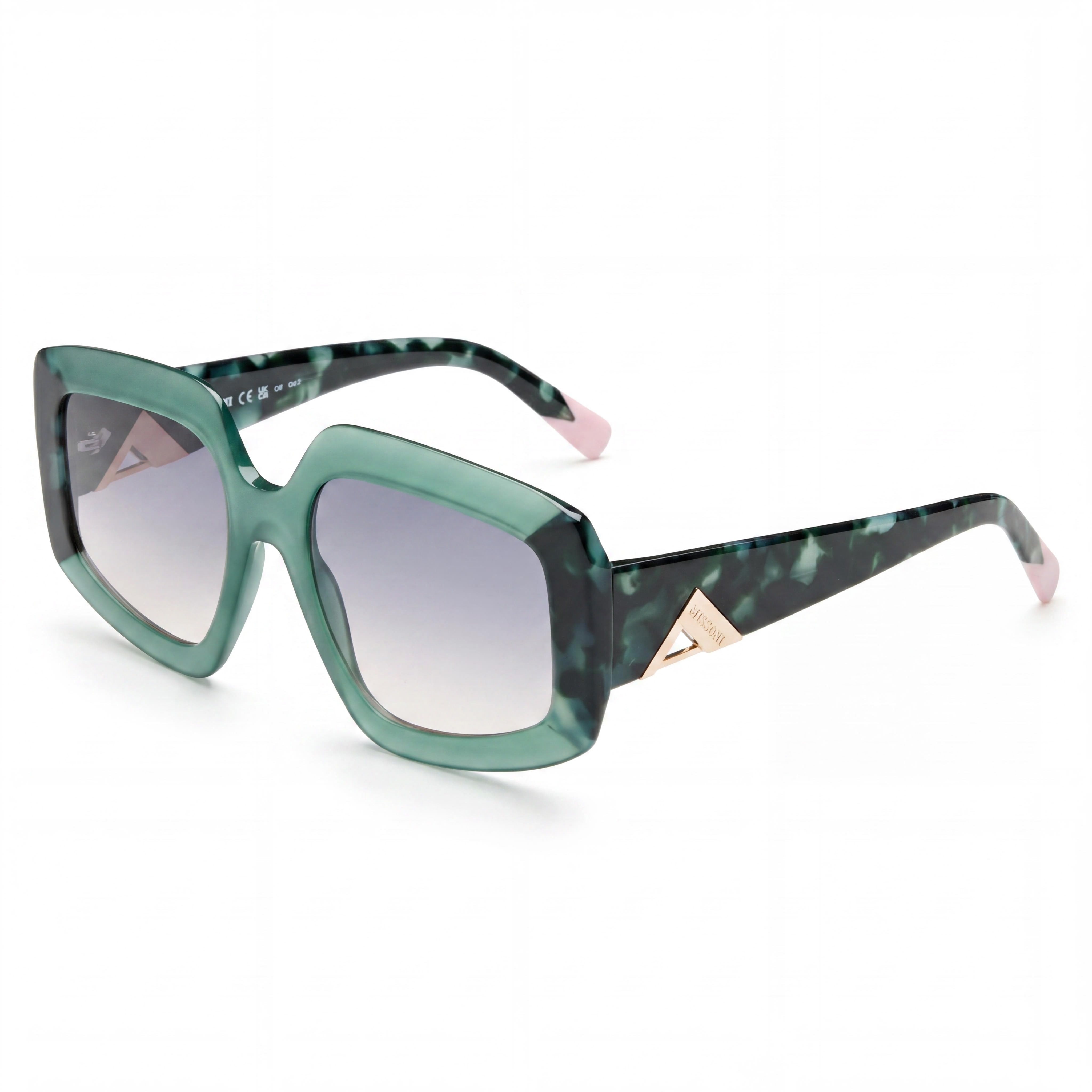 Gafas de sol Missoni de temporada para mujer, color verde, rosa y habana, de acetato y protección UV, 54 mm, Photo 1