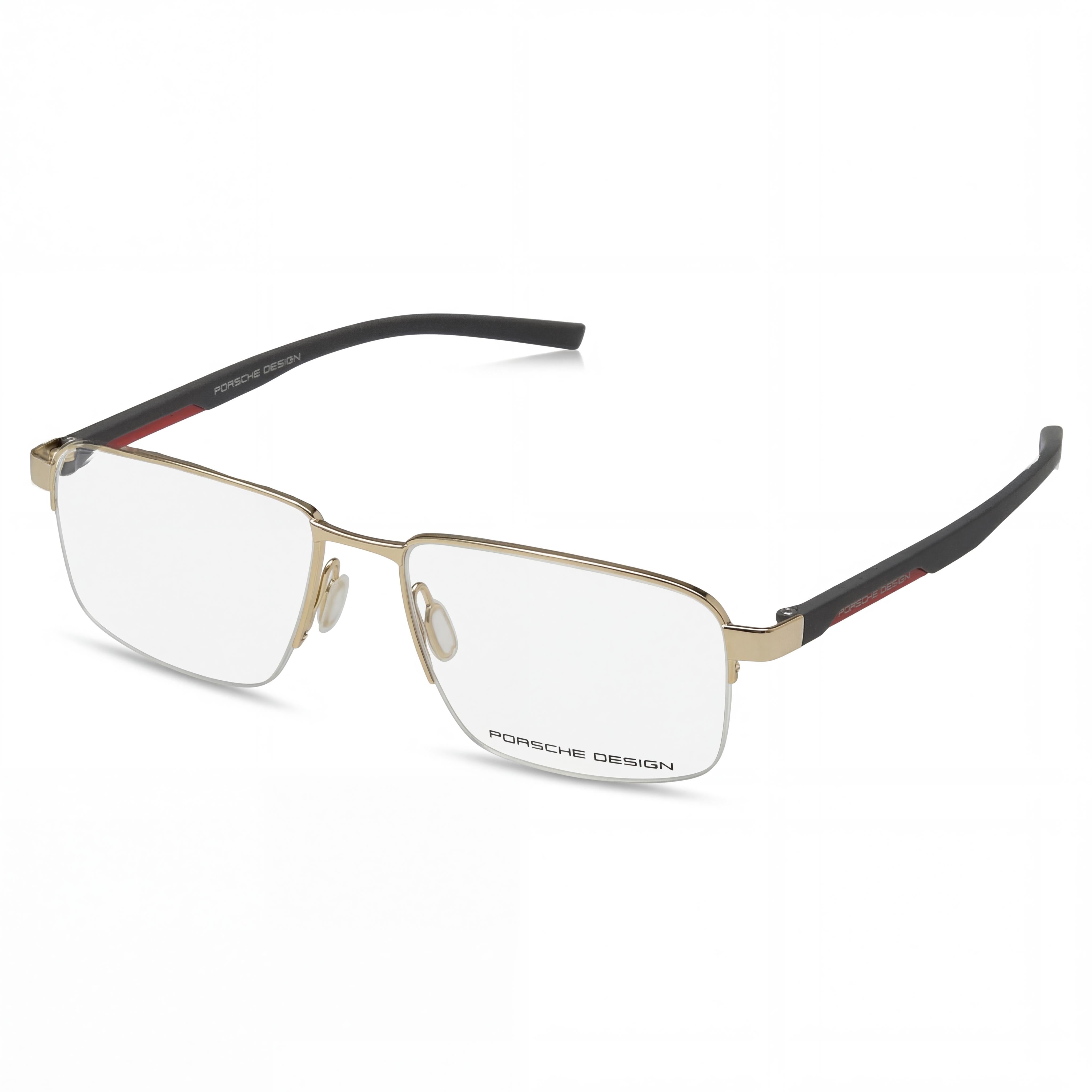 Porsche P8747 Casual Men's Gold Metal Frame Non Polarized Sunglasses with Transparent Polycarbonate Lenses 56mm, Photo 1