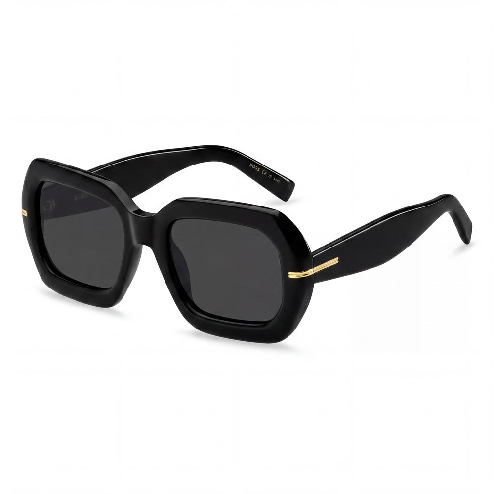 Hugo Boss Women's Casual Sunglasses, Acetate Black Frame, Grey Lenses, 100% UV Protection, 54mm