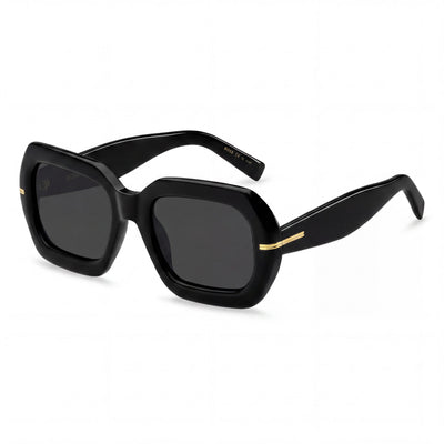Hugo Boss Women's Casual Sunglasses, Acetate Black Frame, Grey Lenses, 100% UV Protection, 54mm