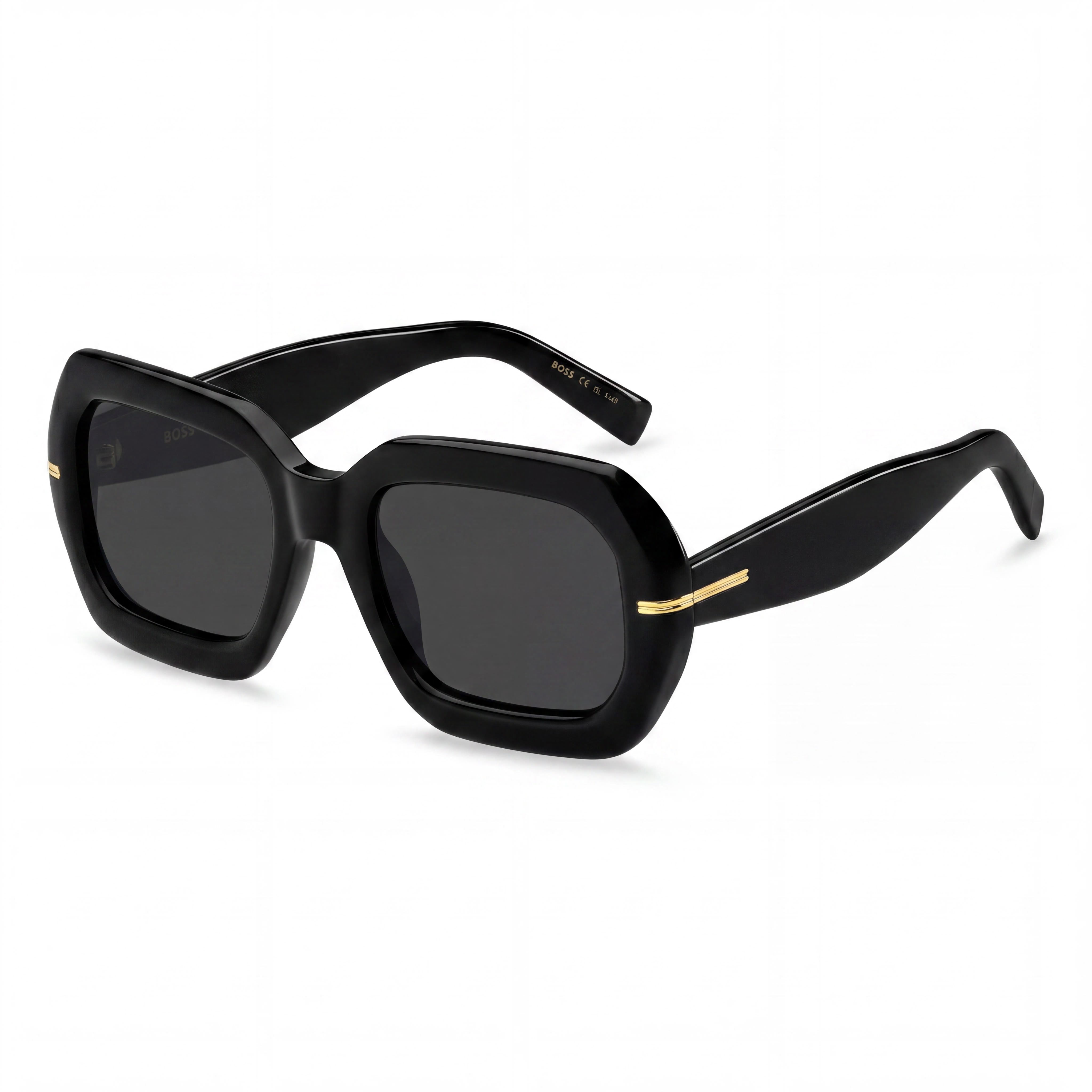 Hugo Boss Women's Casual Sunglasses, Acetate Black Frame, Grey Lenses, 100% UV Protection, 54mm, Photo 1