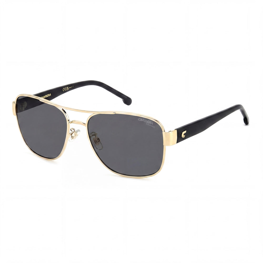 Gafas de sol rectangulares de acetato Carrera para mujer 3042/S con montura dorada y negra y protección UV gris de 58 mm