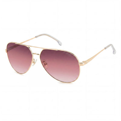 Gafas de sol para mujer Carrera Carrera 3005/S de acero inoxidable, doradas, burdeos, con lentes rosas sombreadas burdeos de 63 mm, protección UV