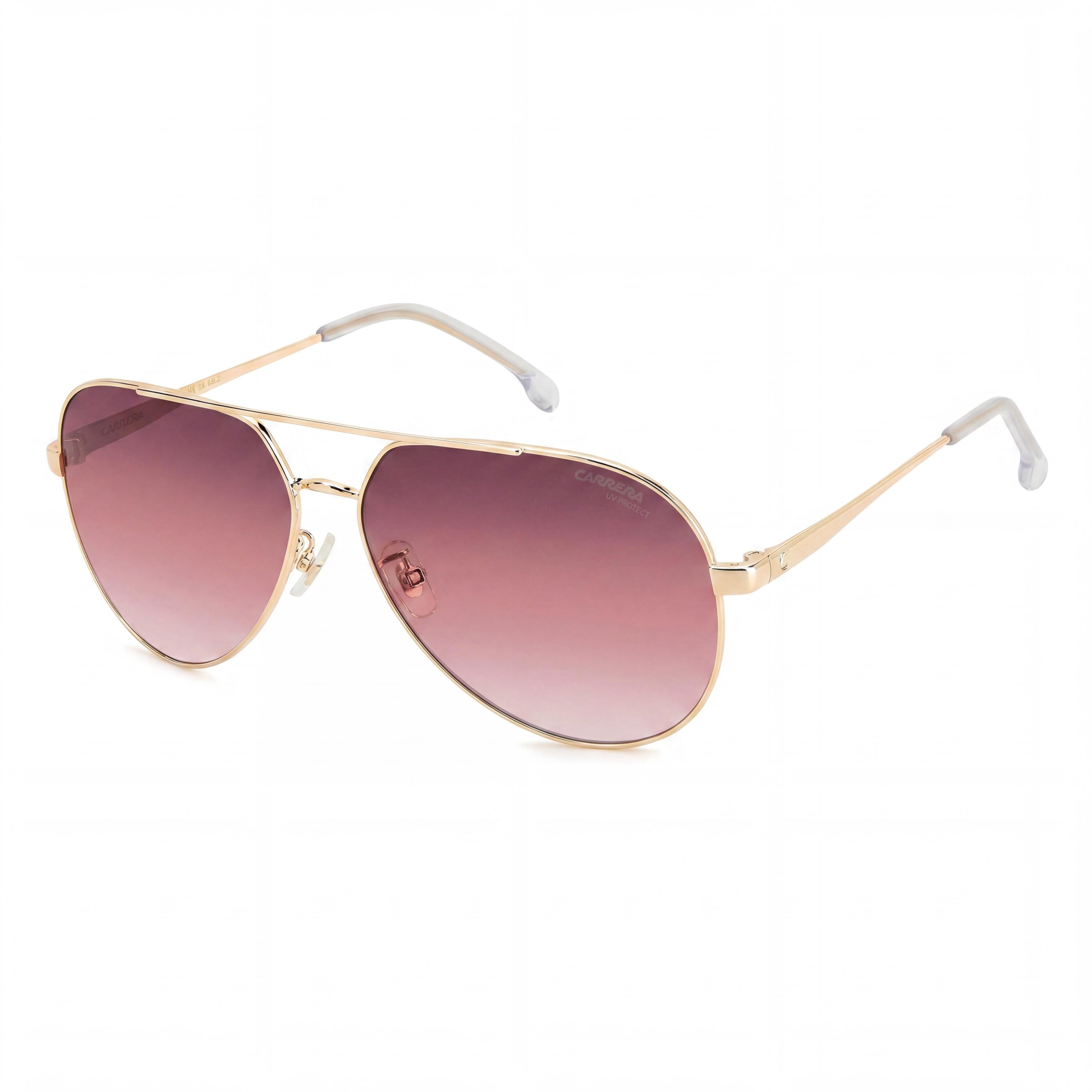 Gafas de sol para mujer Carrera Carrera 3005/S de acero inoxidable, doradas, burdeos, con lentes rosas sombreadas burdeos de 63 mm, protección UV, Photo 1