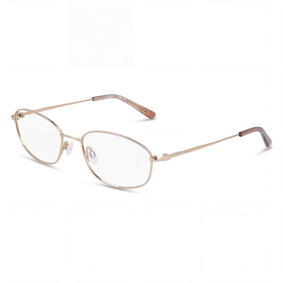 Flexon W3039 Unisex Acetate Shiny Gold Frame Eyewear with Lenses, 100% UVA & UVB Protection, 53mm, Photo 1