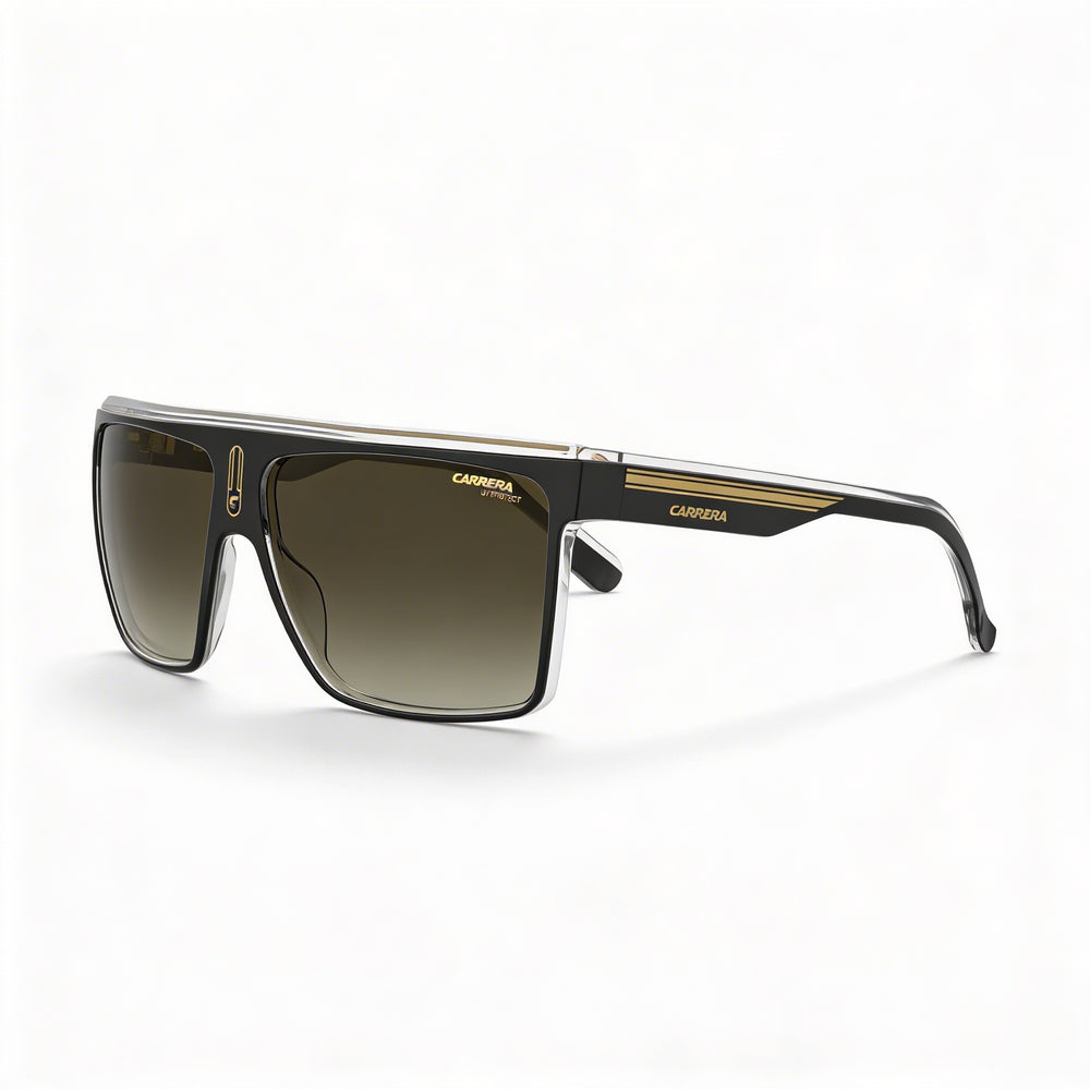 Gafas de sol Carrera Carrera 22/N para hombre, de poliamida, color negro, dorado y marrón, con degradado marrón y protección UV, 63 mm