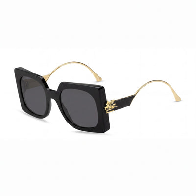 Etro Classic Women's Sunglasses, Acetate Frame in Black Grey, Black Non-Polarized Lenses 54mm
