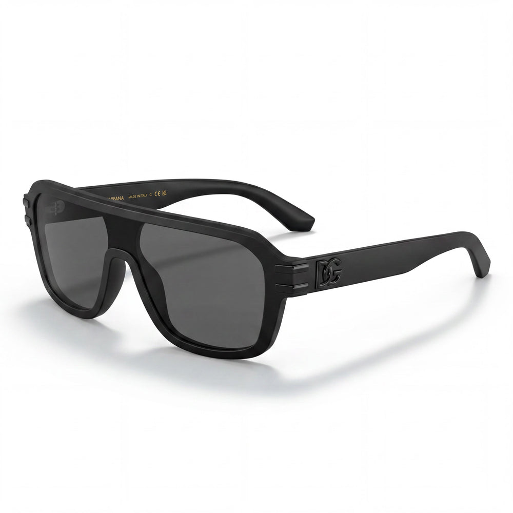 Gafas de sol Dolce & Gabbana para hombre, de acetato negro mate con lentes negras espejadas grises (27-145 mm)
