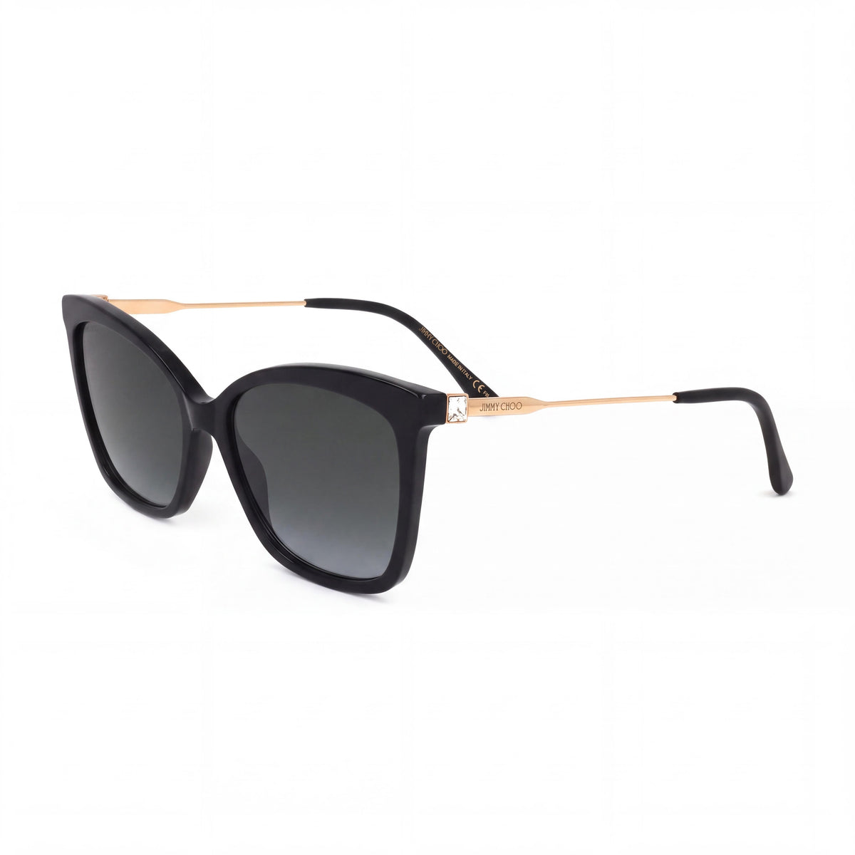 Gafas de sol graduadas de metal negro con mariposas gris oscuro para mujer JIMMY CHOO Maci/s, 55 mm, protección UV, Photo 1