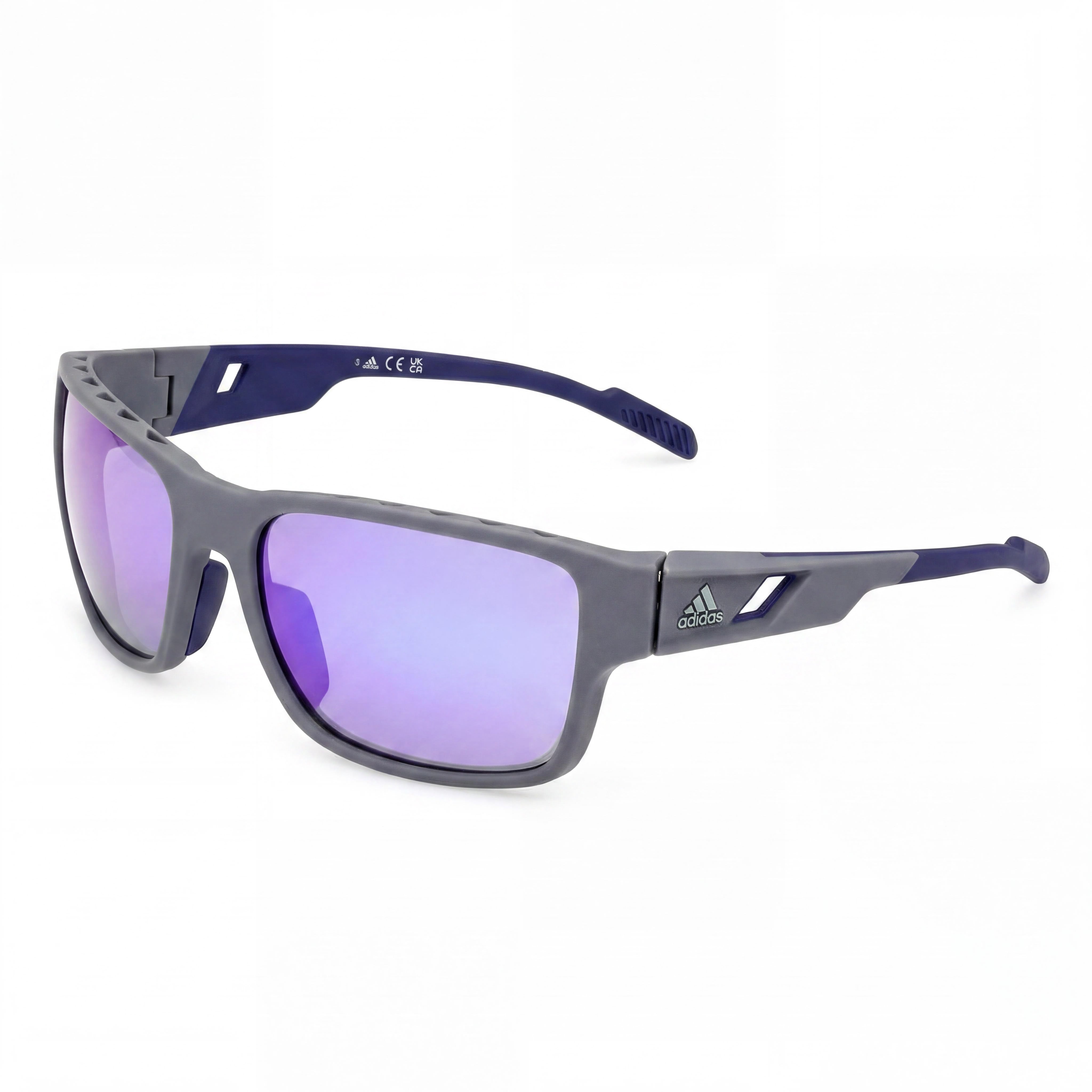 Gafas Adidas Sp0069 para hombre con montura de plástico en gris degradado violeta y lentes violetas con protección UV (61 mm), Photo 1