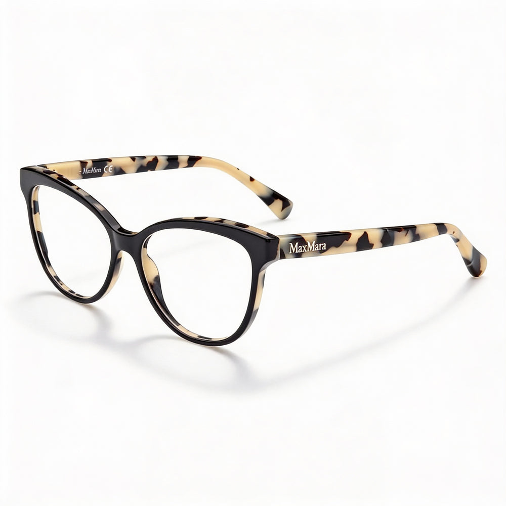 Gafas MaxMara informales con montura de plástico negra para mujer con lentes de plástico transparente 54-15-140