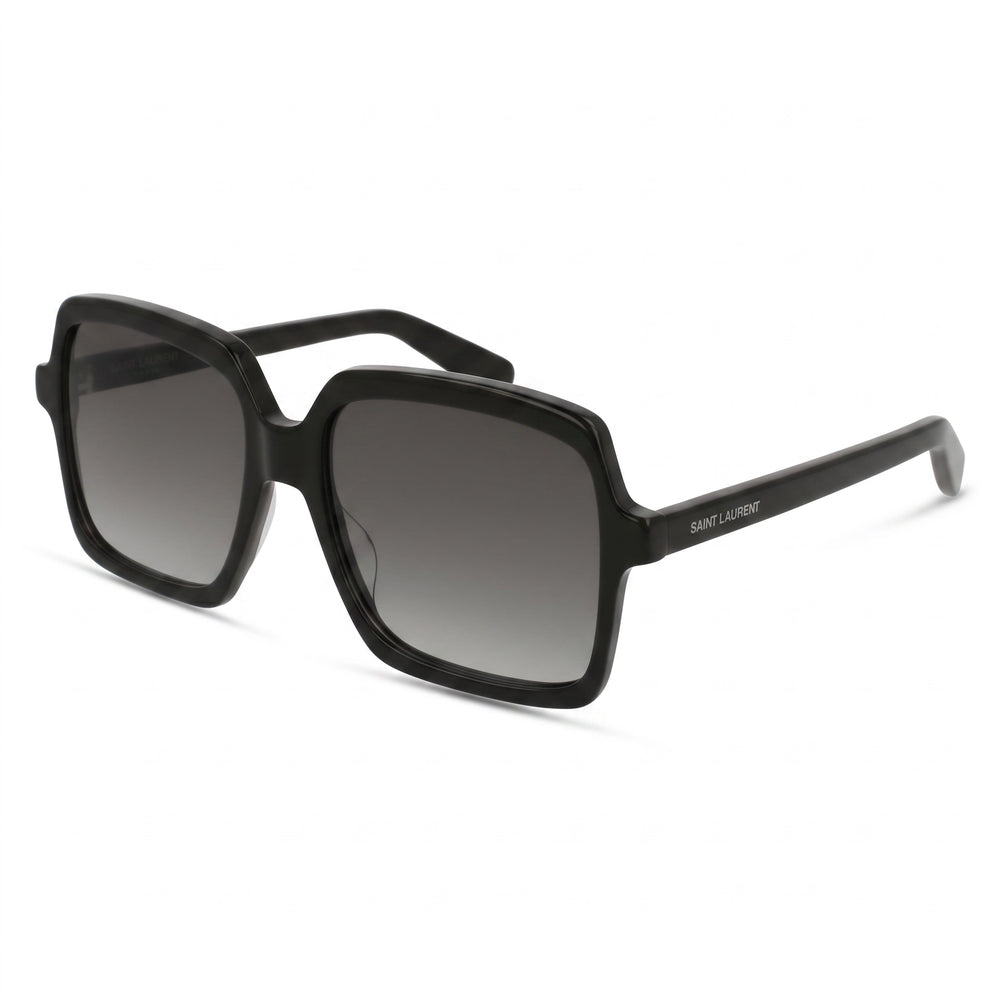 Gafas de sol Yves Saint Laurent SL 174-001 para mujer, montura de acetato negro, con degradado gris y antirreflejos, 56 mm